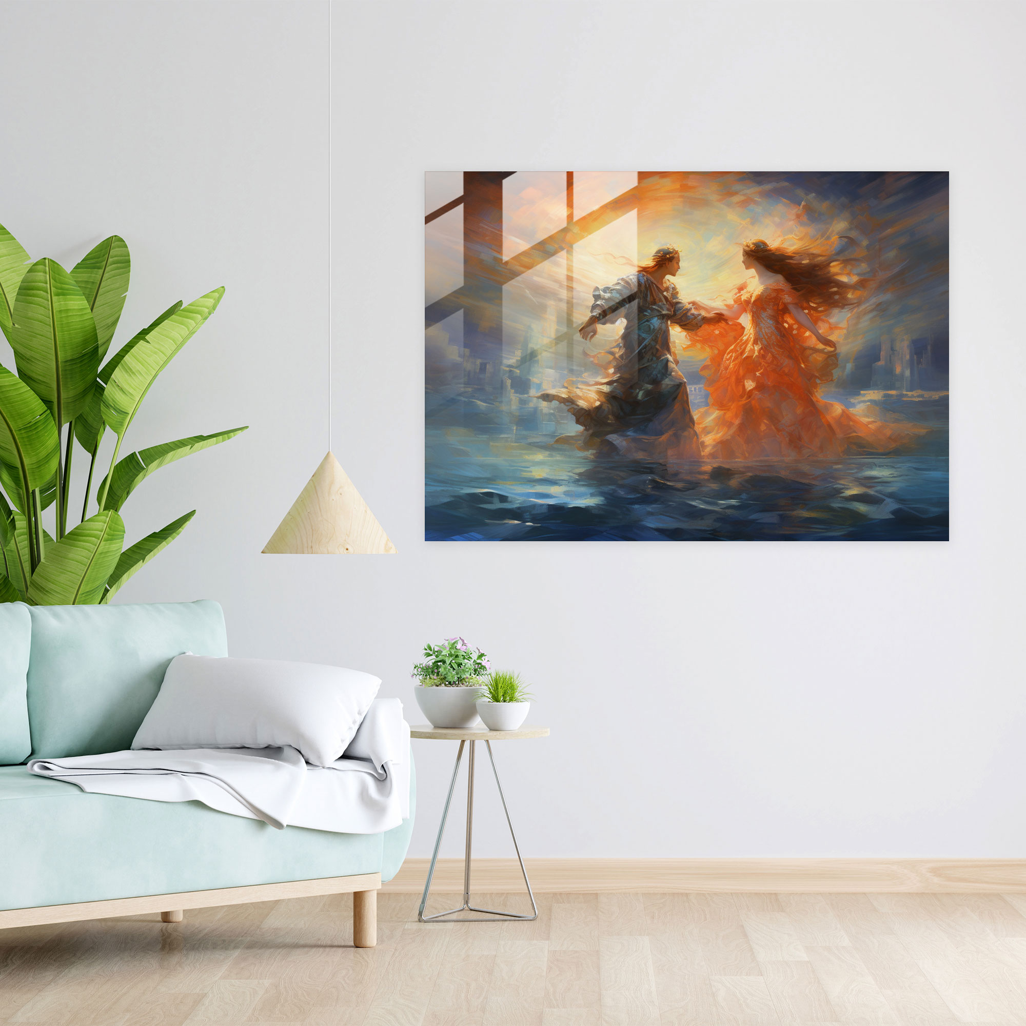 Mythology Glass Print Art - Mythology, Home Decoration, Soft Brushstrokes, Glass Print