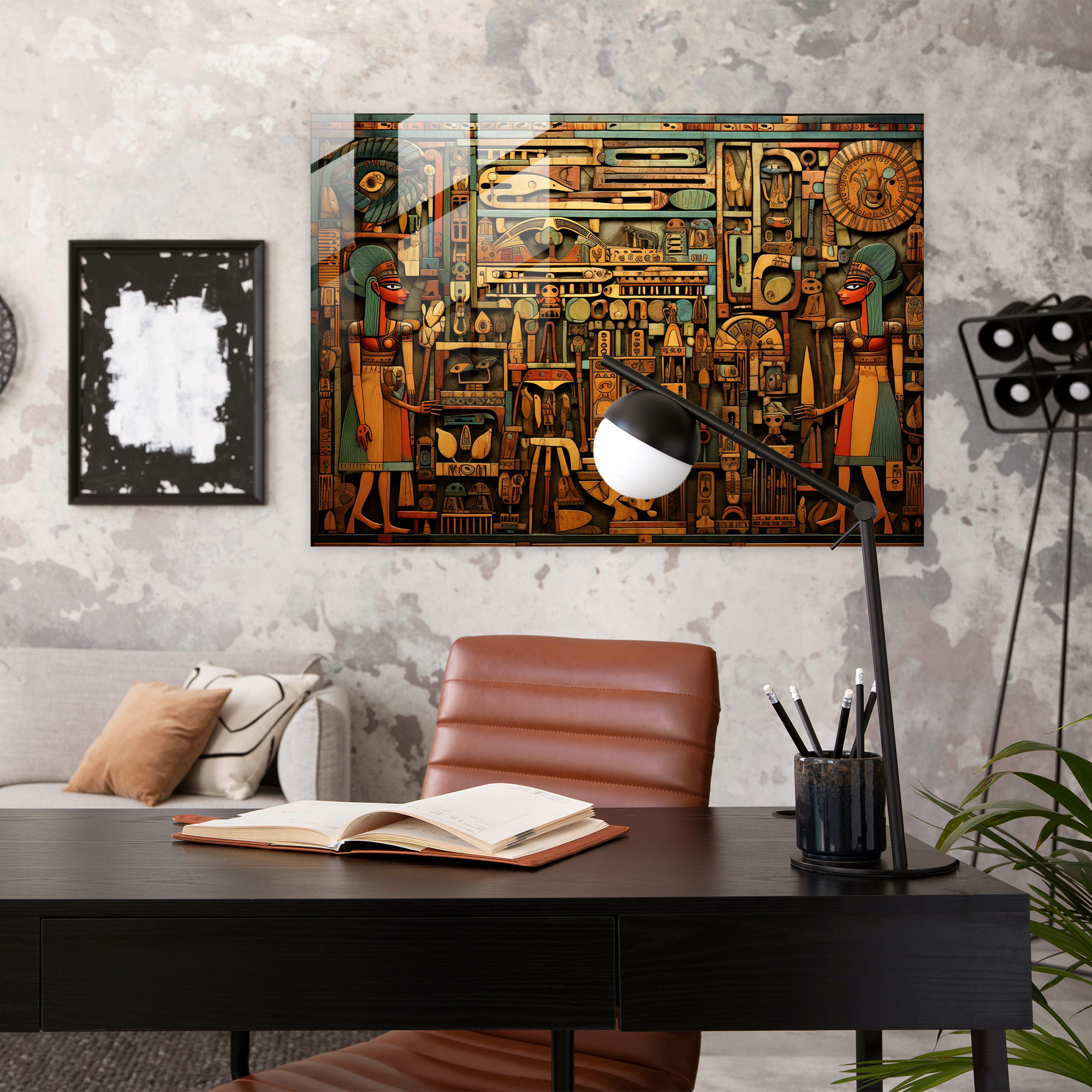 Mitoloji Cam Duvar Dekorasyonu - Modern Sanat Cam Tablo