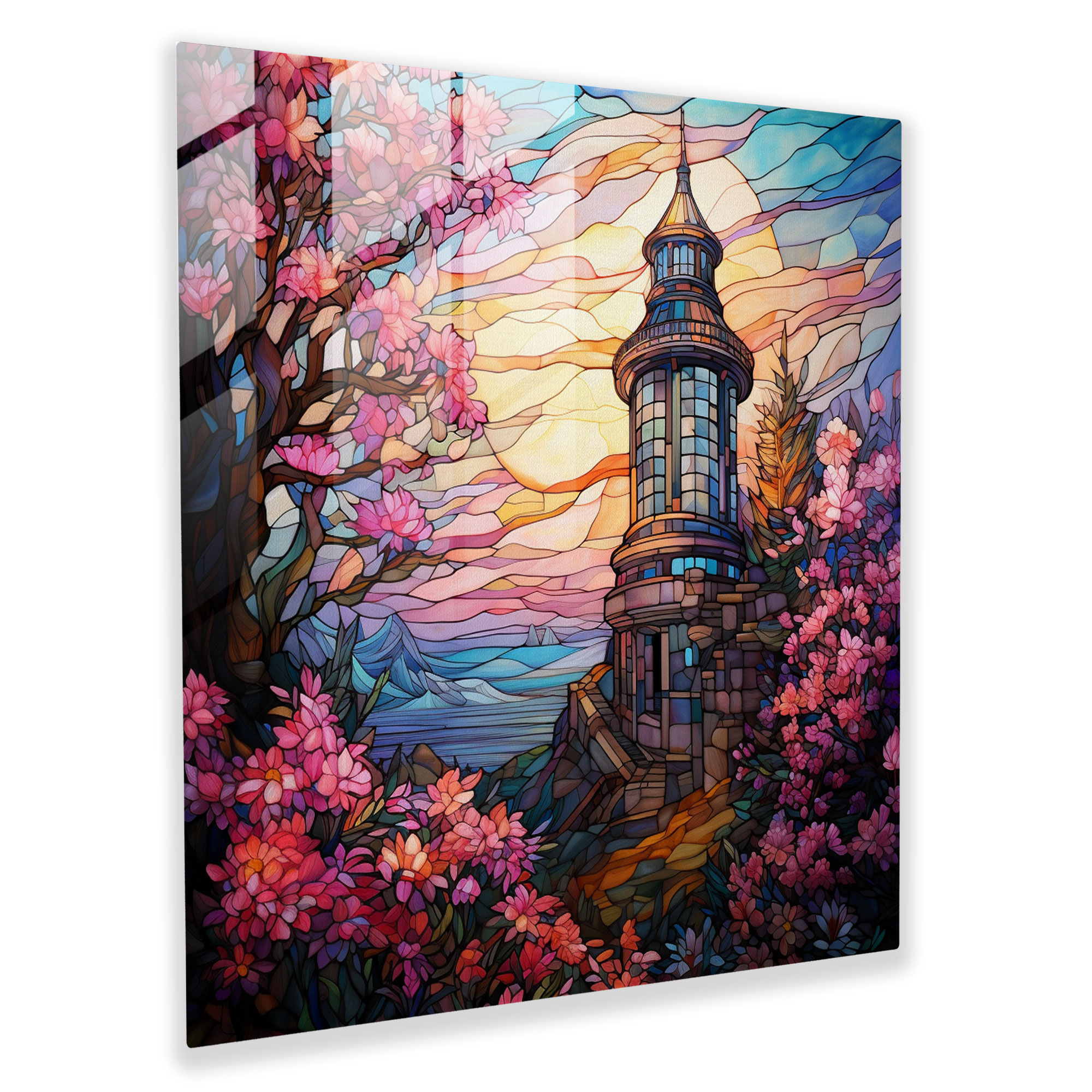 Whimsical Maiden Tower Glass Print - Maiden Tower, Whimsical, Magical, Glass Print