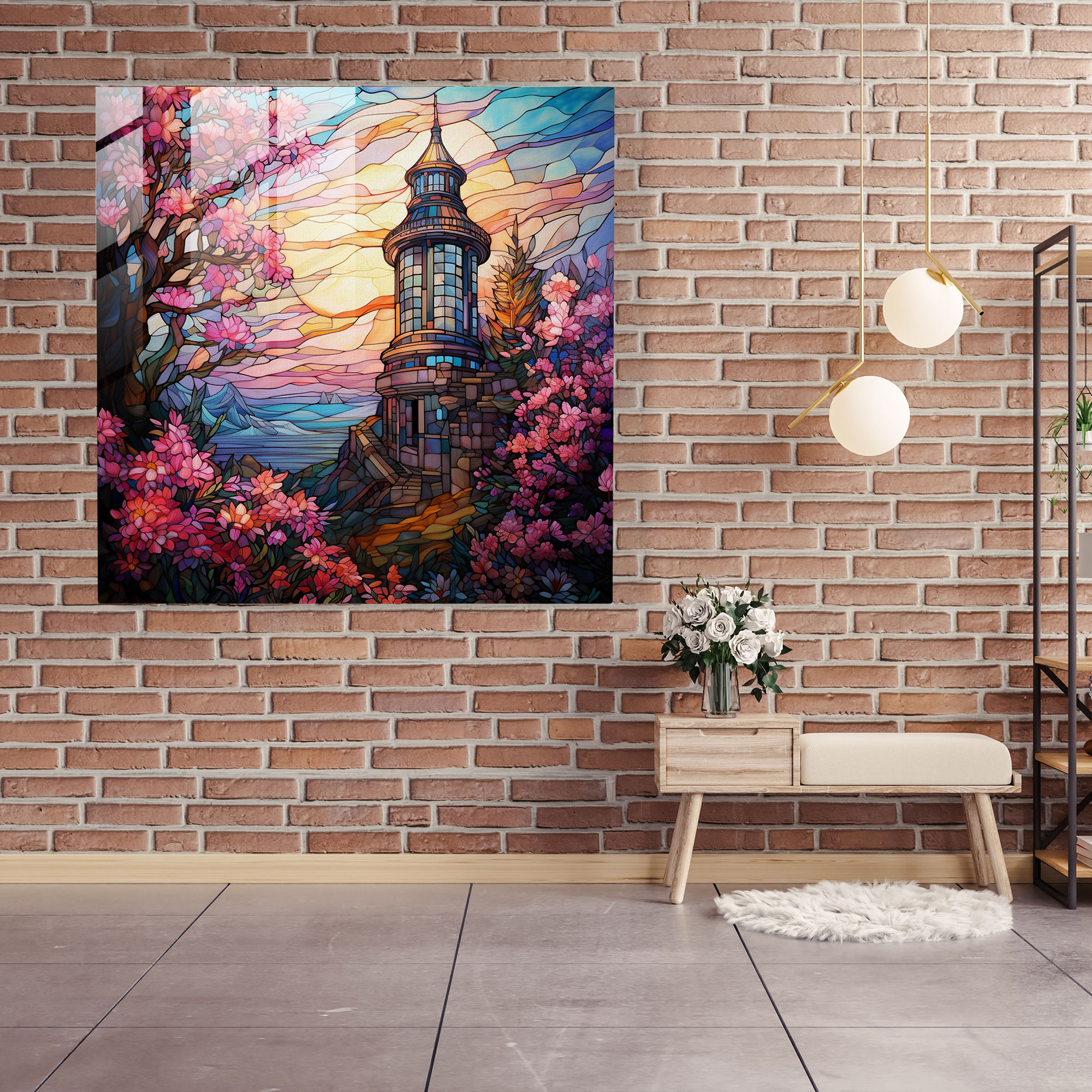 Whimsical Maiden Tower Glass Print - Maiden Tower, Whimsical, Magical, Glass Print