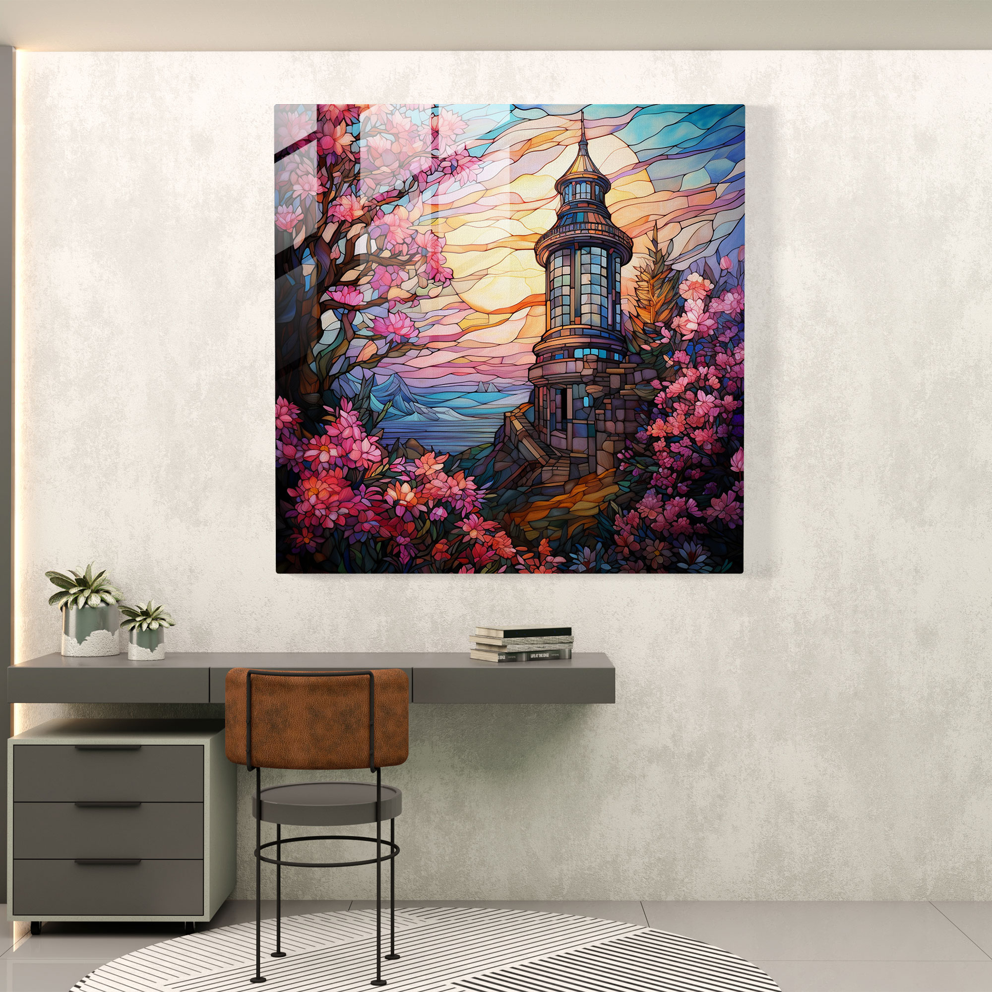 Whimsical Maiden Tower Glass Print - Maiden Tower, Whimsical, Magical, Glass Print