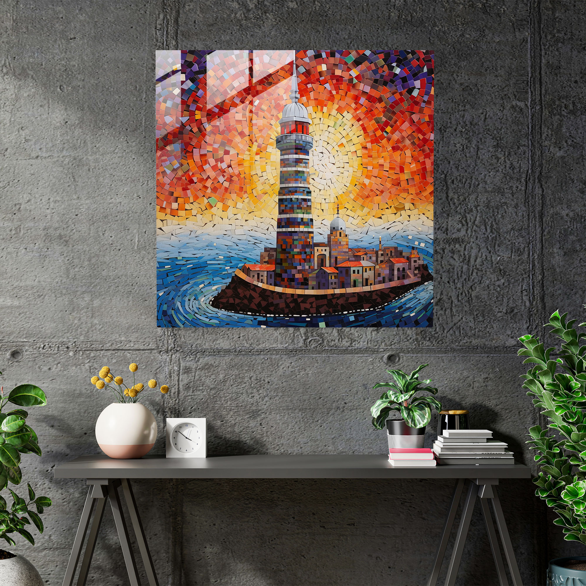 Vibrant Maiden Tower Glass Print - Maiden Tower, Visually Striking, Artwork, Home Decoration