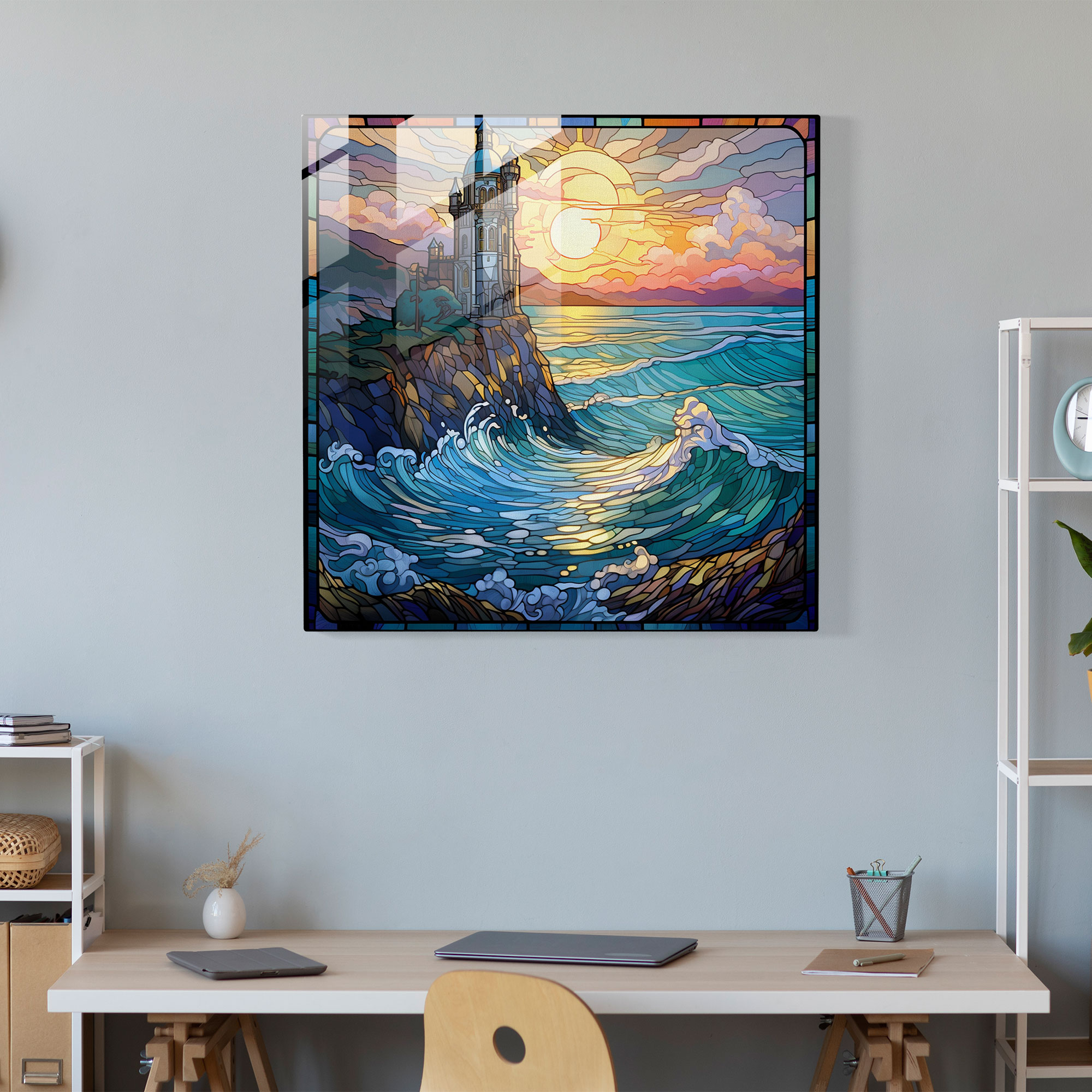 Maiden Tower Stained Glass Print - Maiden Tower, Glass Art, Maiden Tower, Wall Decoration