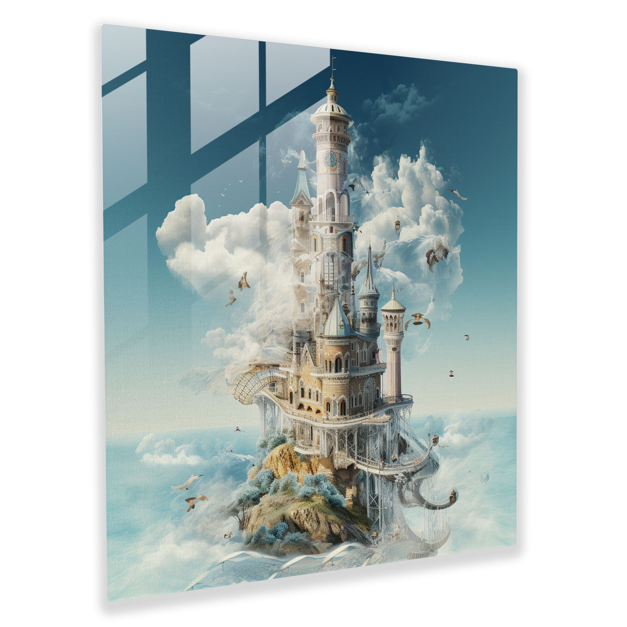 Dreams Of The Maiden Tower Glass Print - Maiden Tower, Glass Collage, Dreamy, Maiden Tower