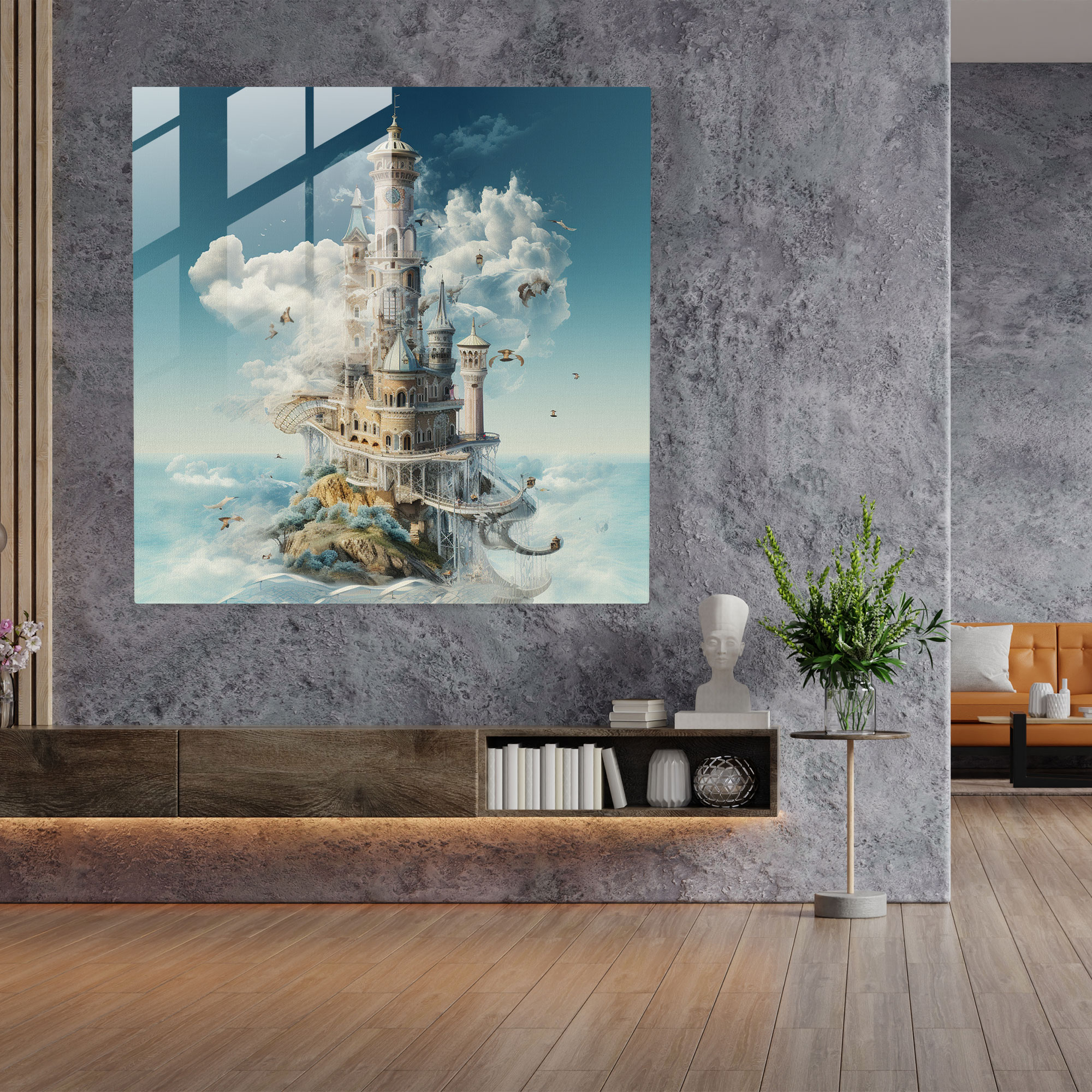 Dreams Of The Maiden Tower Glass Print - Maiden Tower, Glass Collage, Dreamy, Maiden Tower