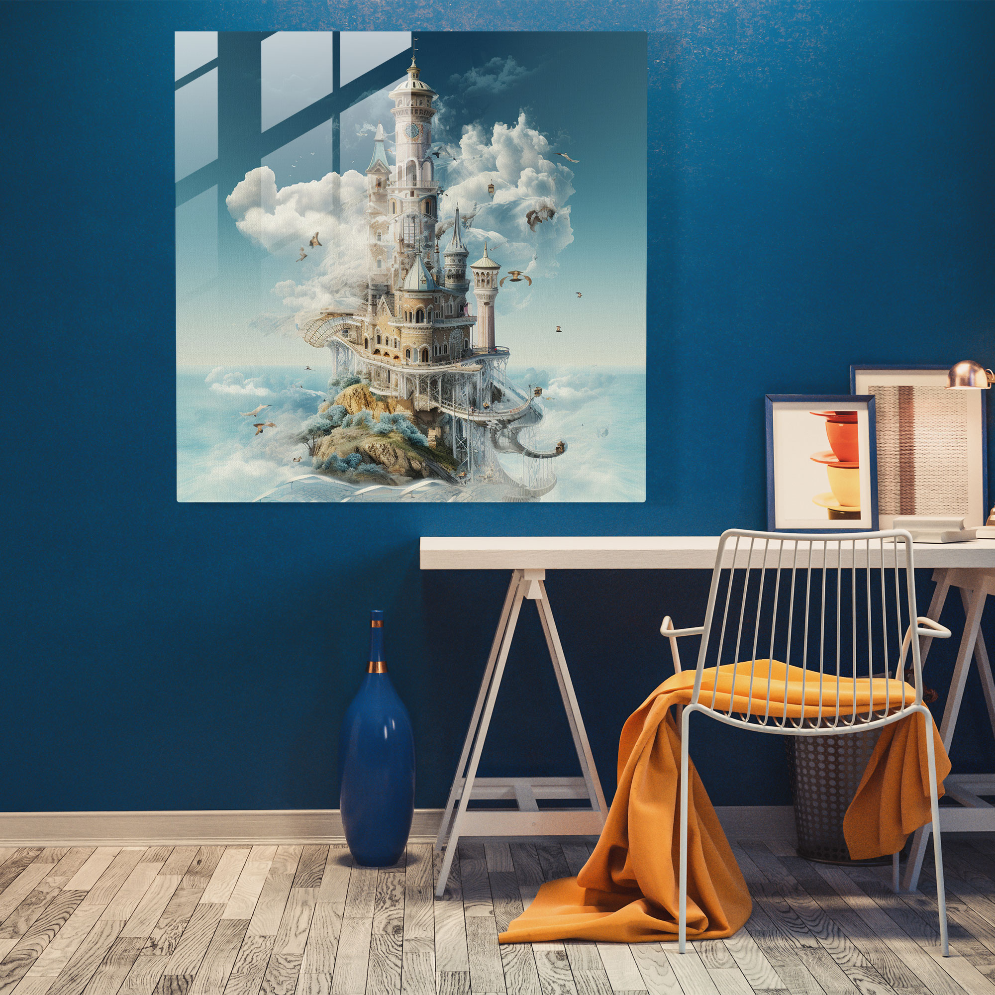 Dreams Of The Maiden Tower Glass Print - Maiden Tower, Glass Collage, Dreamy, Maiden Tower