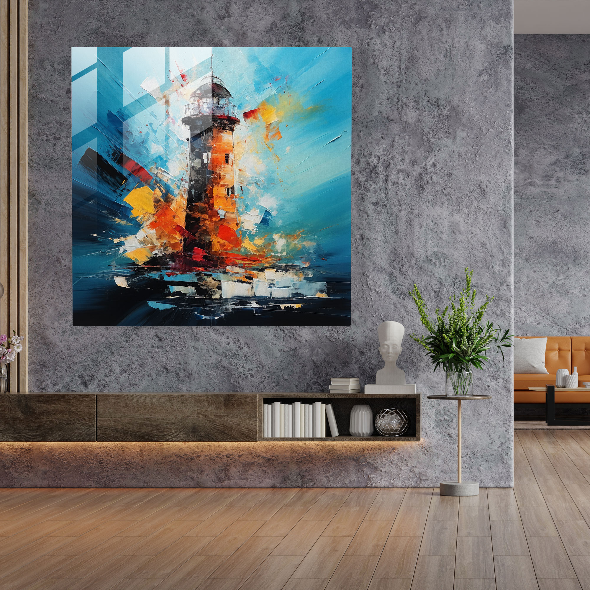 Passionate Maiden Tower Glass Print - Maiden Tower, Glass Art, Emotive Representation, Glass Painting