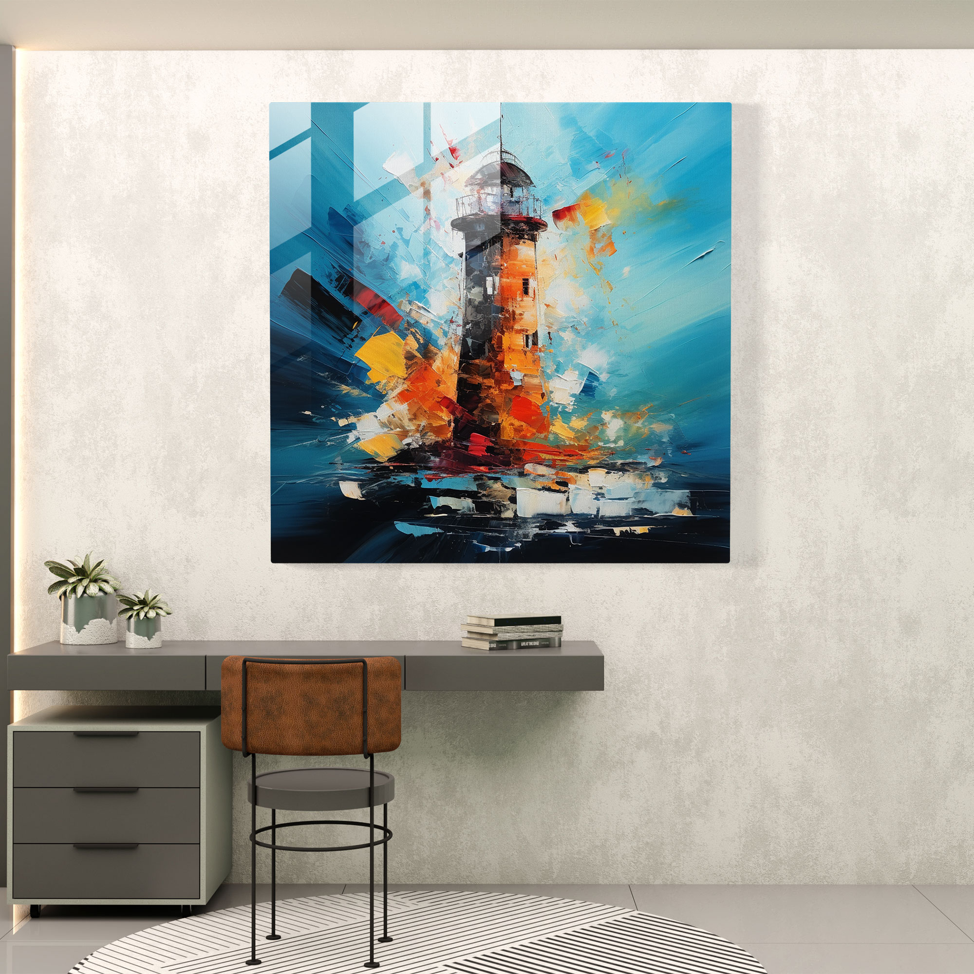 Passionate Maiden Tower Glass Print - Maiden Tower, Glass Art, Emotive Representation, Glass Painting