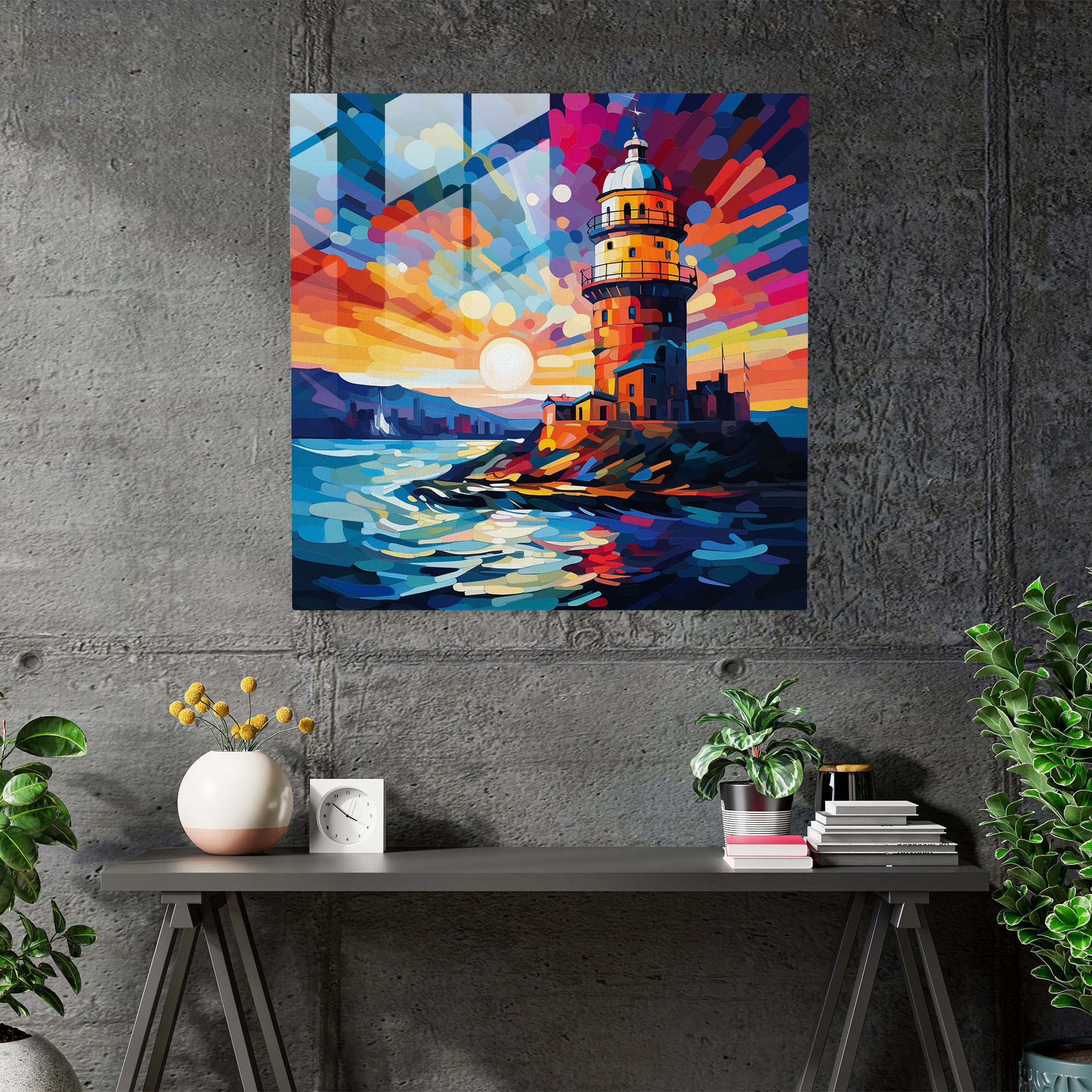 Maiden Tower Pop Art Glass Print - Maiden Tower, Maiden Tower, Home Decoration, Glass Print