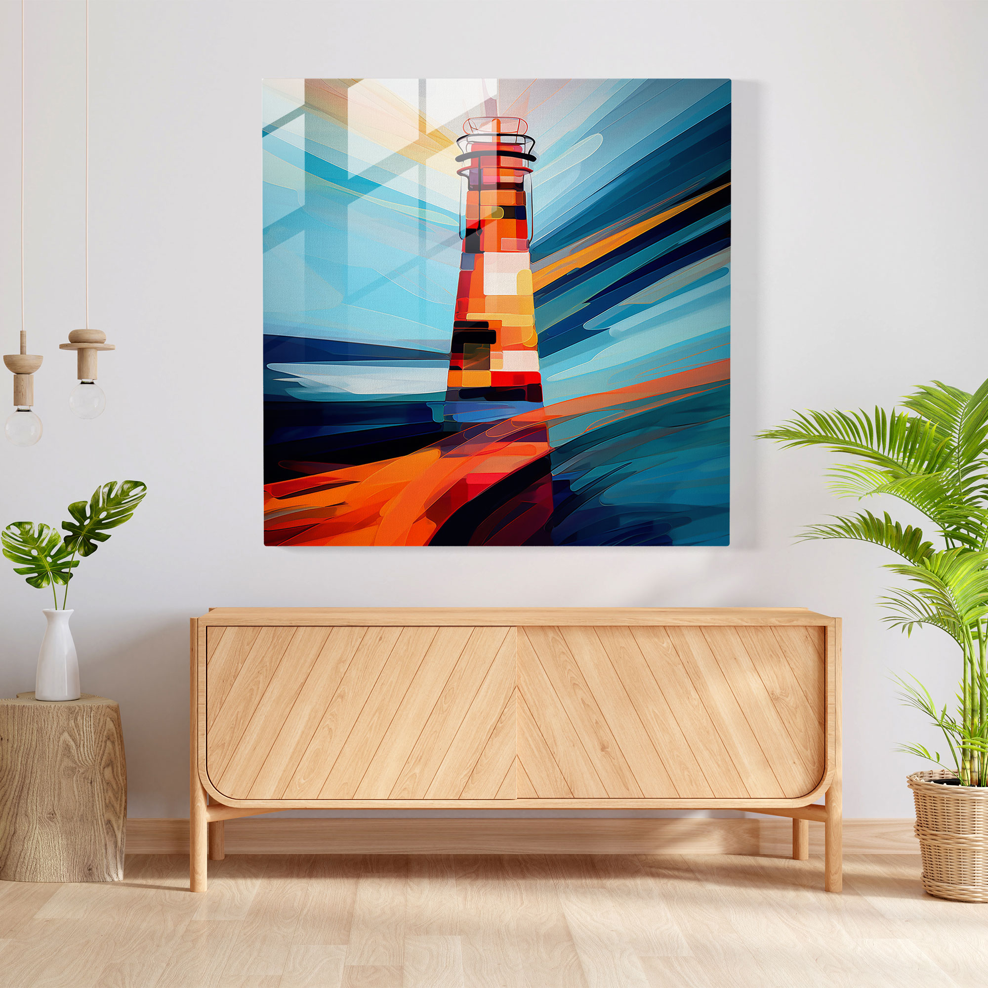 Maiden Tower Modern Glass Print - Maiden Tower, Glass Art, Glass Print, Striking Colors