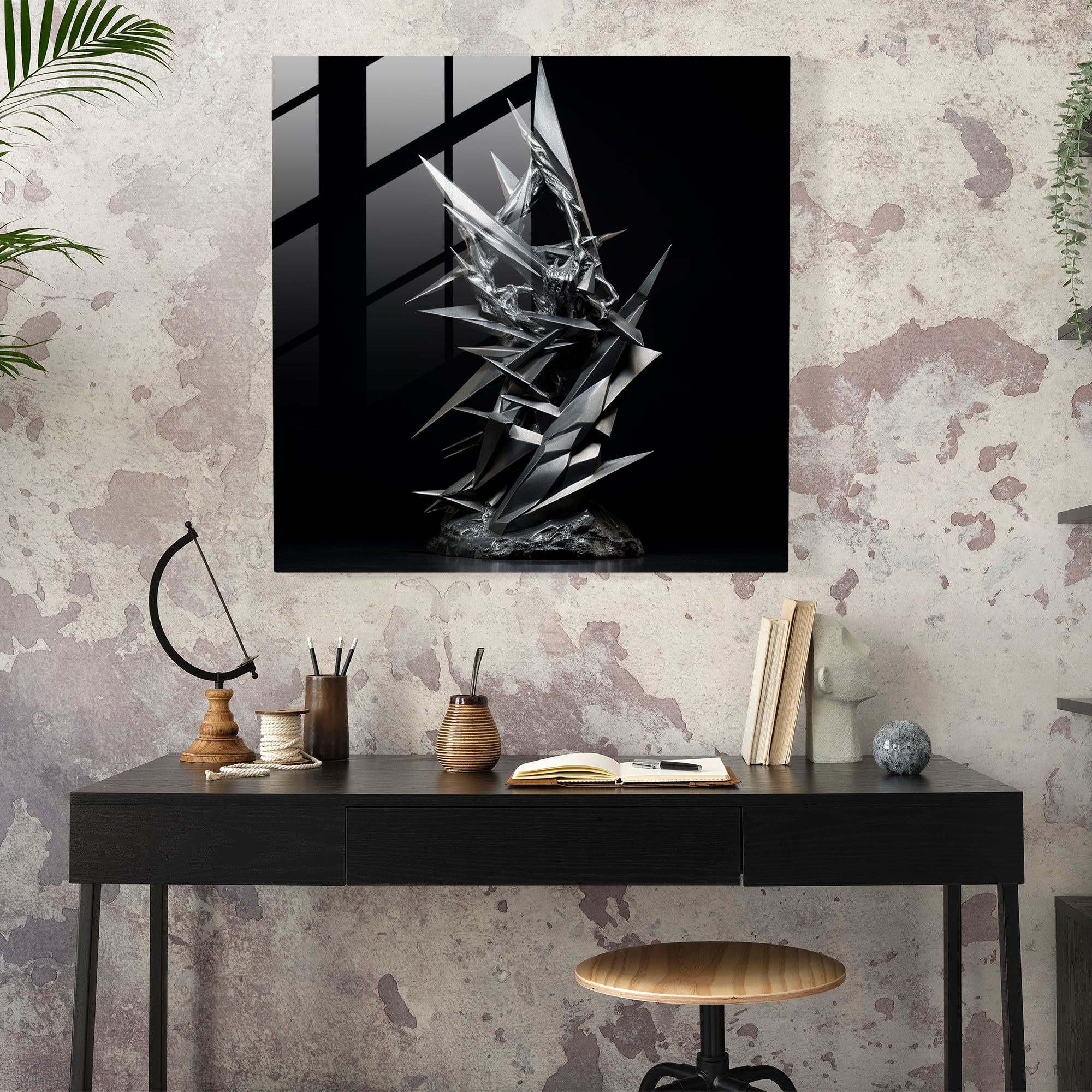 Metallica Abstract Metal Sculpture - Metallica, Metallica, Rock And Roll, Glass Art