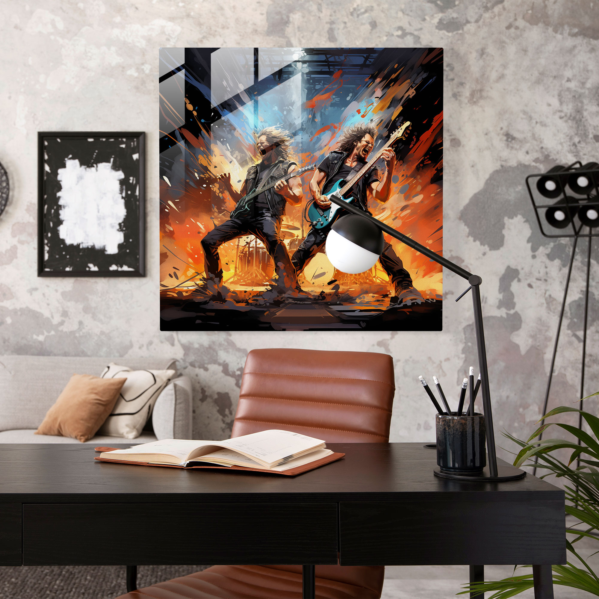 Metallica Rocking Out Glass Print - Metallica, Glass Wall Art, Electrifying, Metallica
