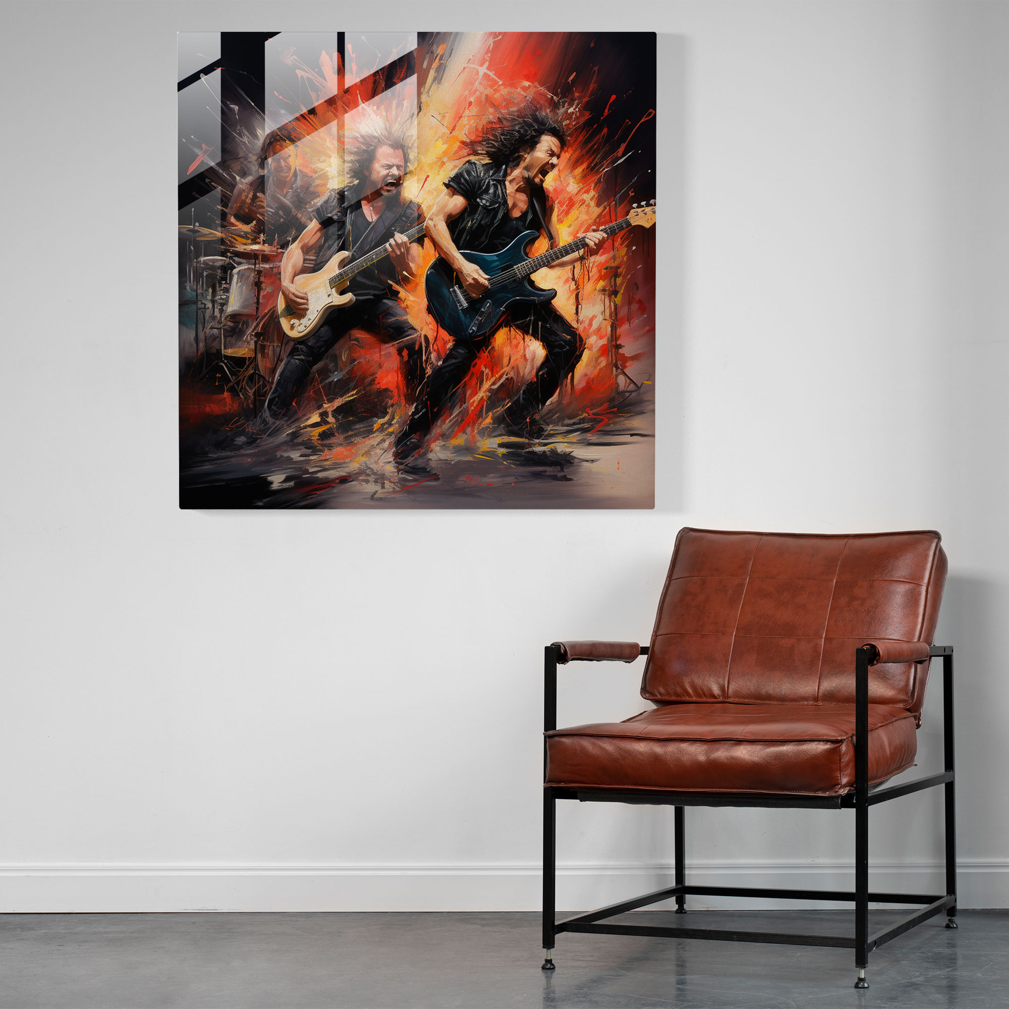 Metallica Abstract Glass Print - Metallica, Glass Print, Home Decoration, Glass Art