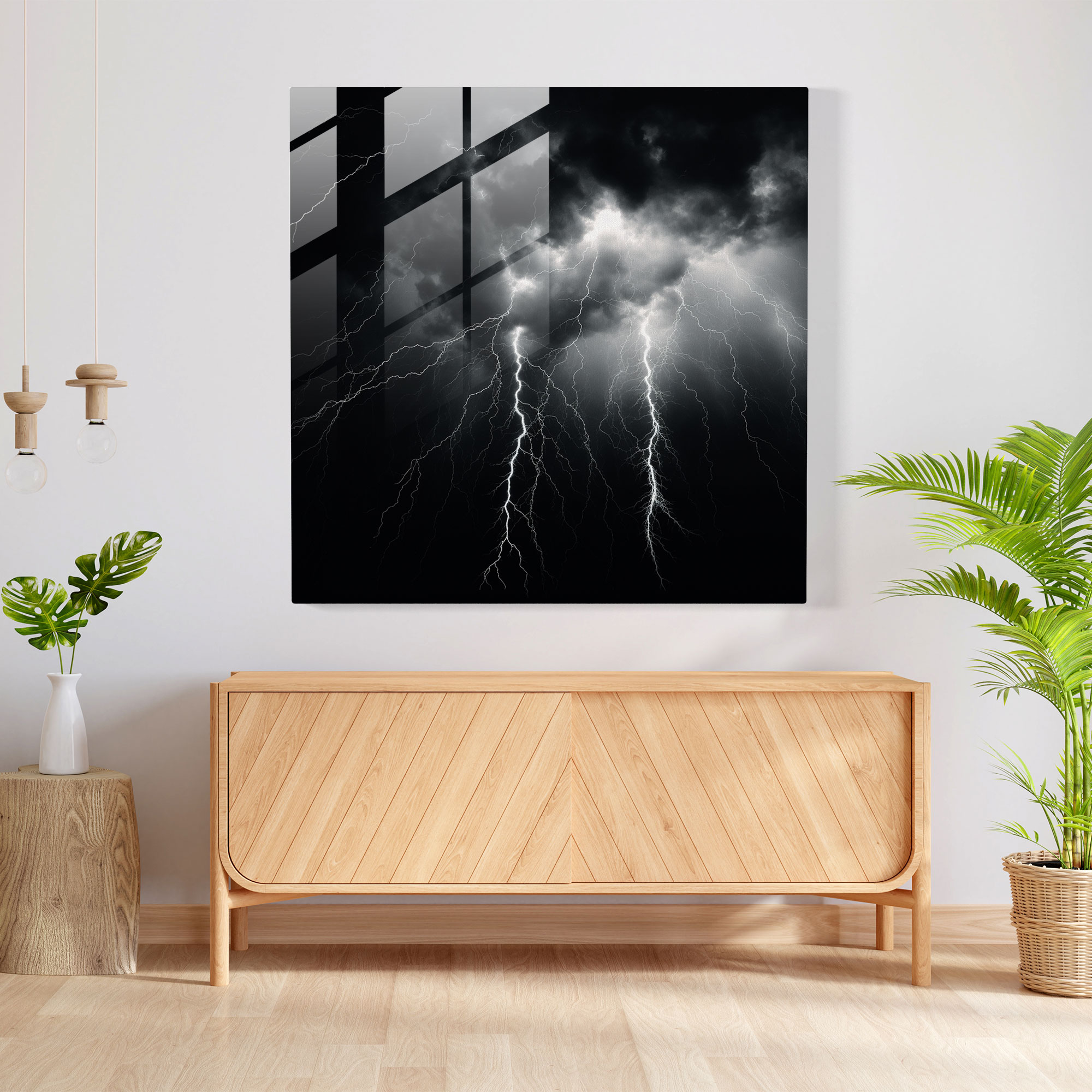 Metallica Lightning Glass Print - Metallica, Modern Art, Glass Art, Metallica