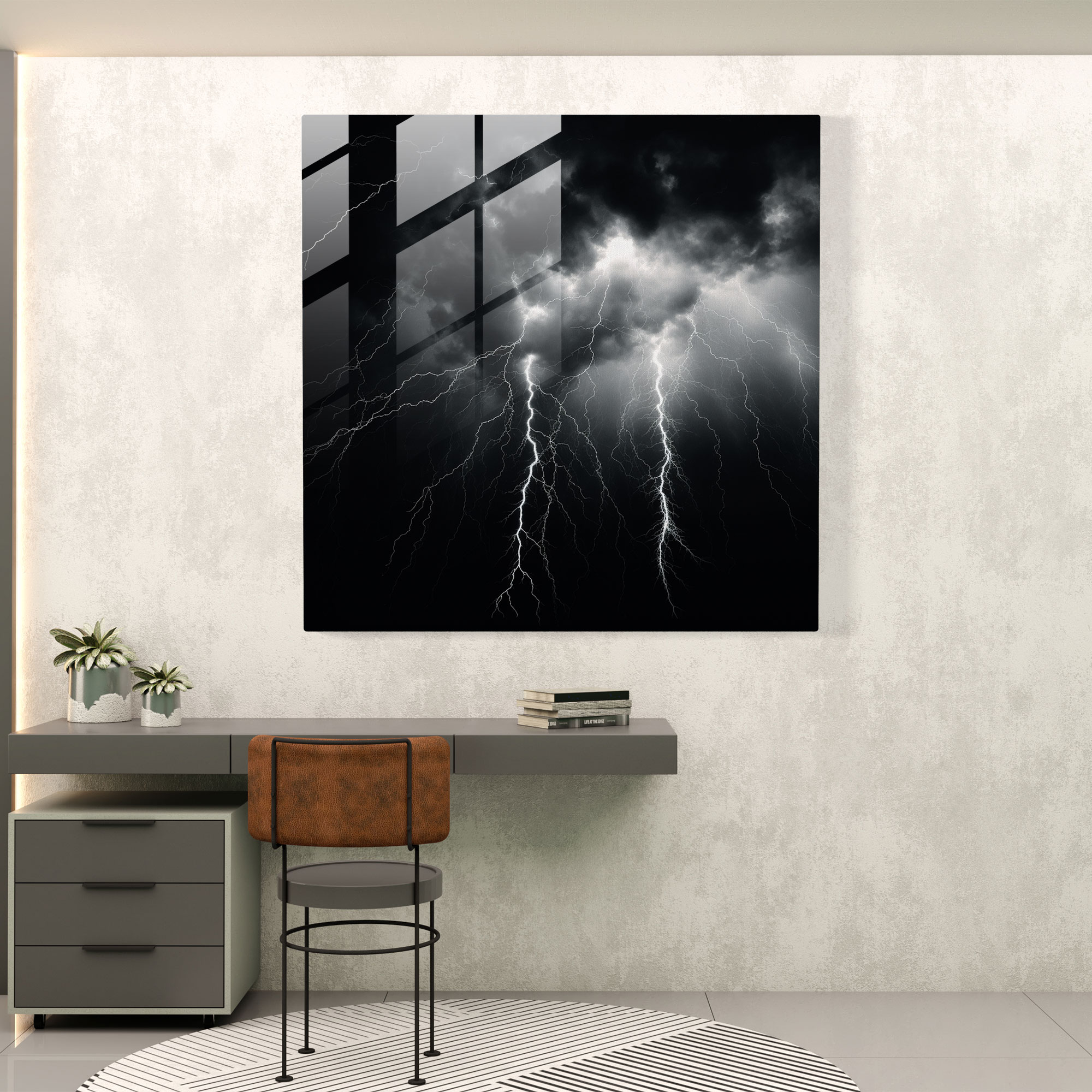 Metallica Lightning Glass Print - Metallica, Modern Art, Glass Art, Metallica