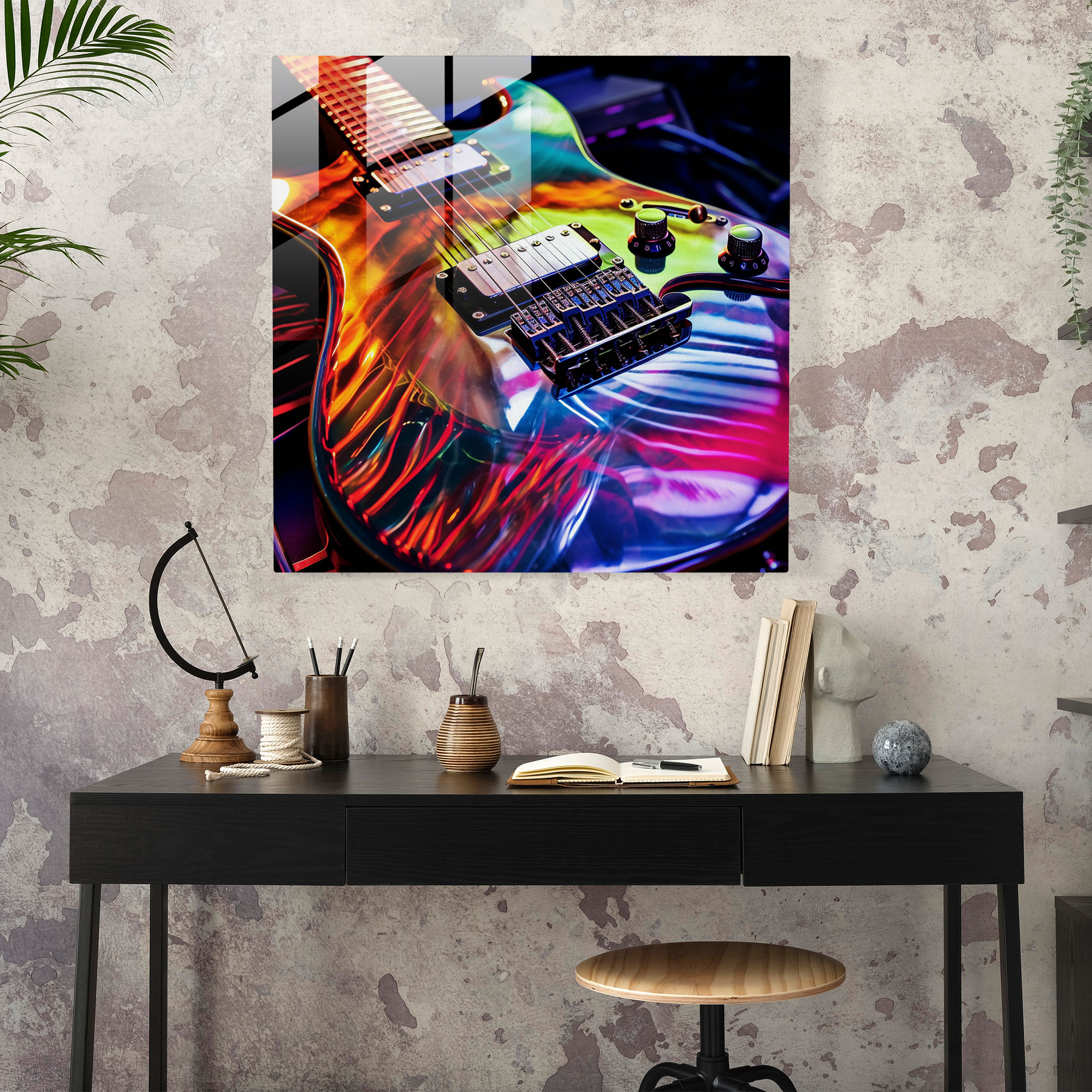 Metallica Electric Guitar Strings Glass Print - Metallica, Metallic Hues, Glass Print, Powerful Riffs