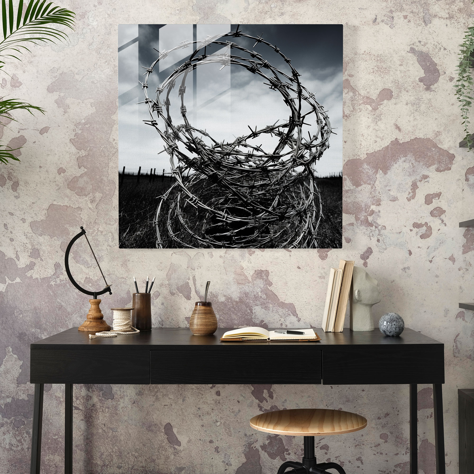 Metallica Barbed Wire Lyrics Glass Print - Metallica, Barbed Wire, Modern Art, Songwriting