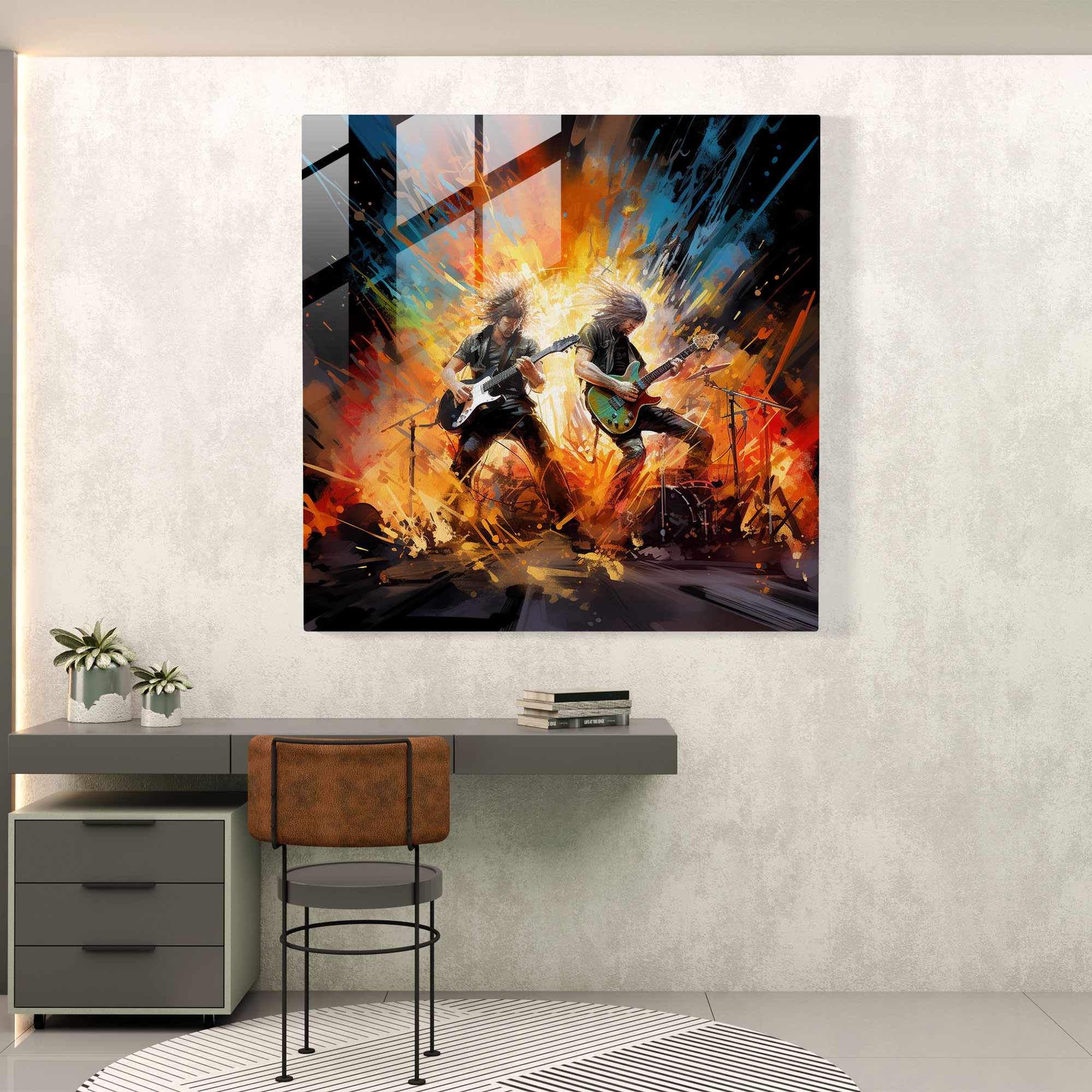Metallica Stage Glass Print - Metallica, Glass Art, Glass Wall Art, Glass Print
