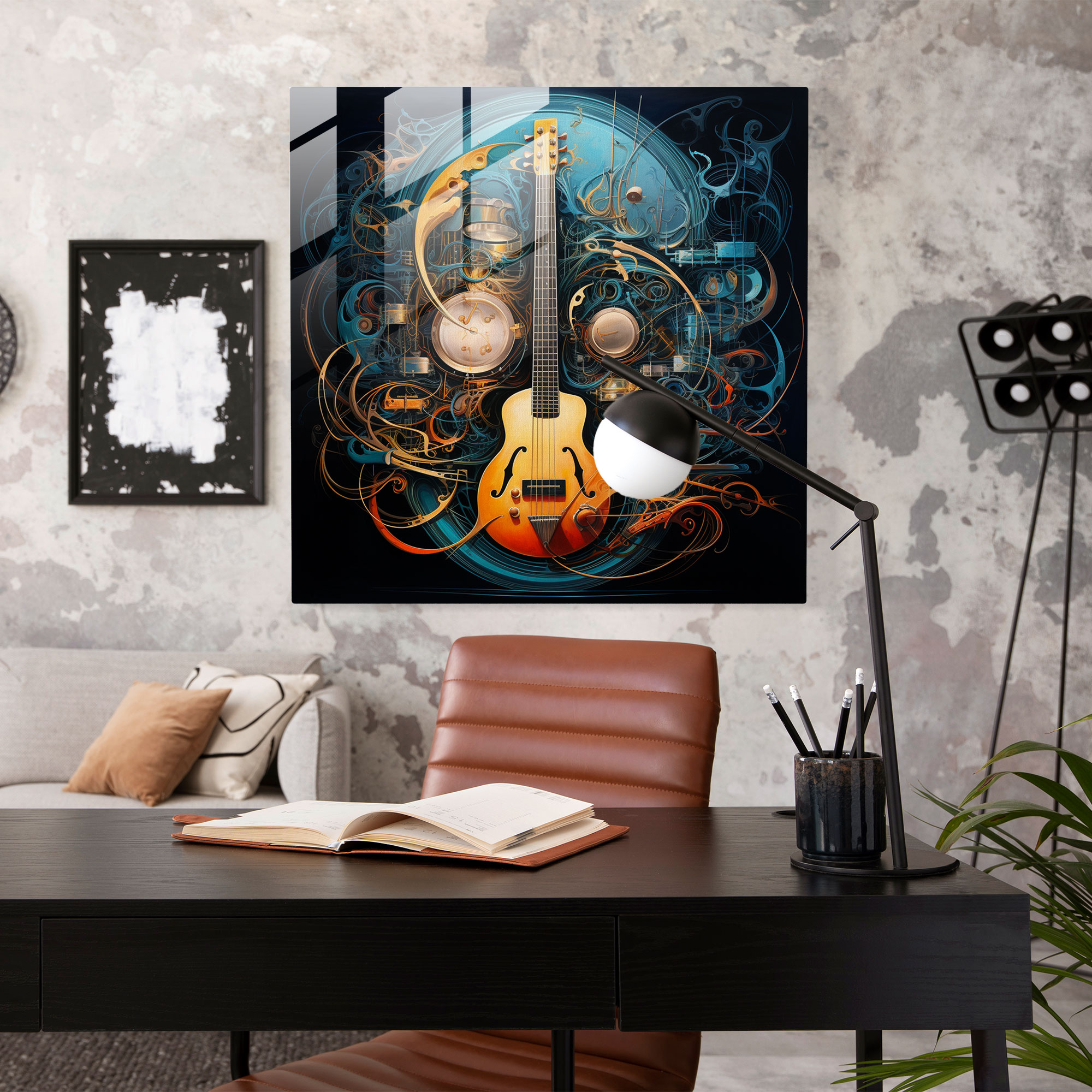 Metallica Instruments Glass Print - Metallica, Guitars, Visually Captivating, Musical Instruments