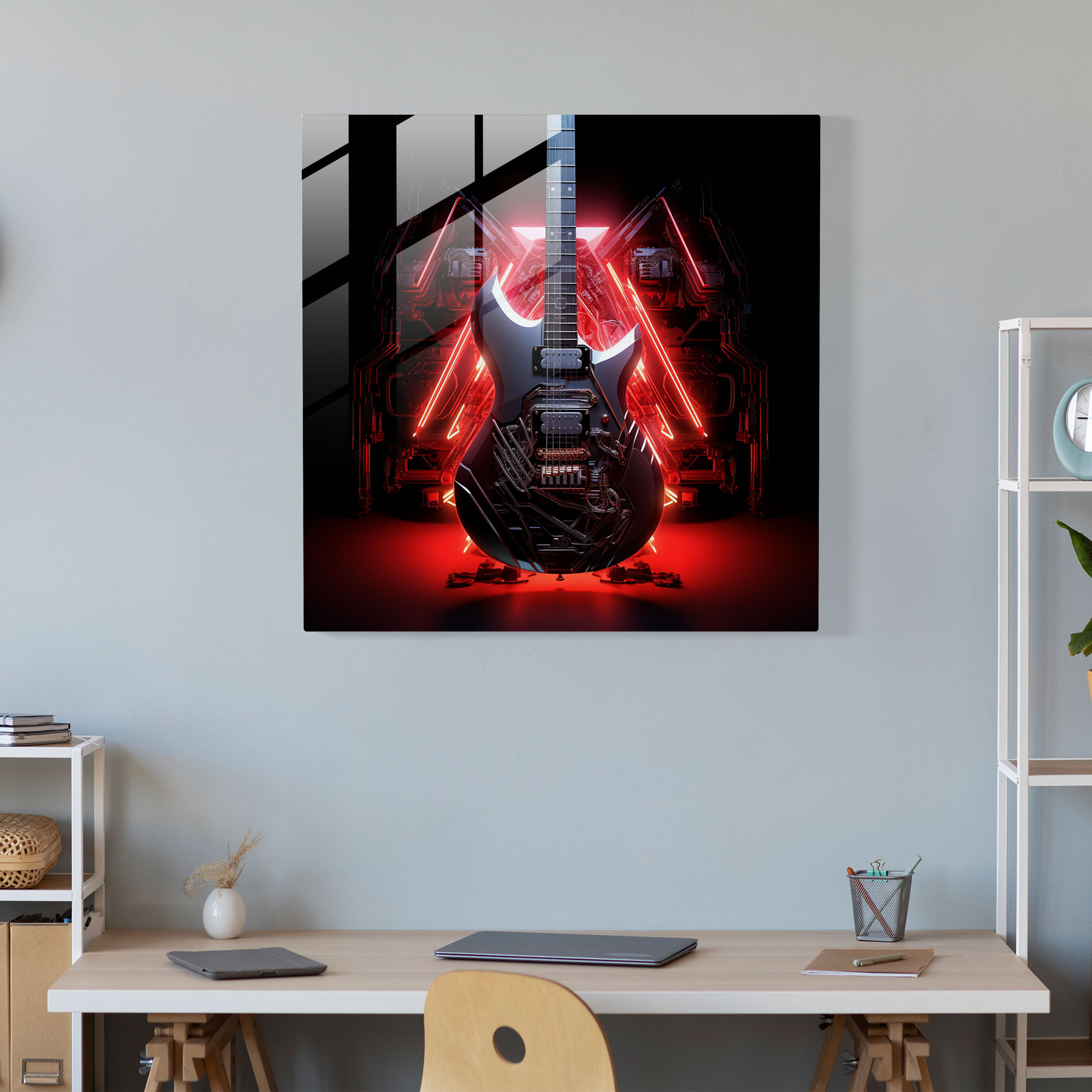 Metallica Futuristic Glass Print - Metallica, Metallica, Wall Decoration, Artistic Elements