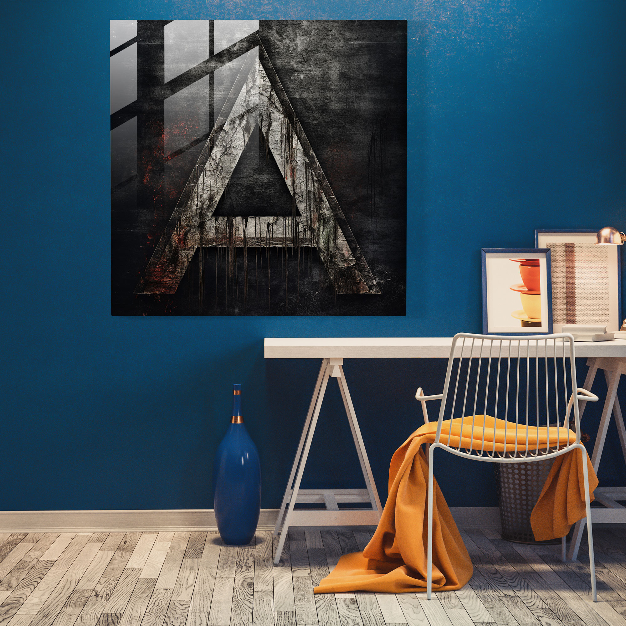 Metallica Logo Glass Print - Metallica, Logo Artwork, Grungy Aesthetic, Glass Wall Art