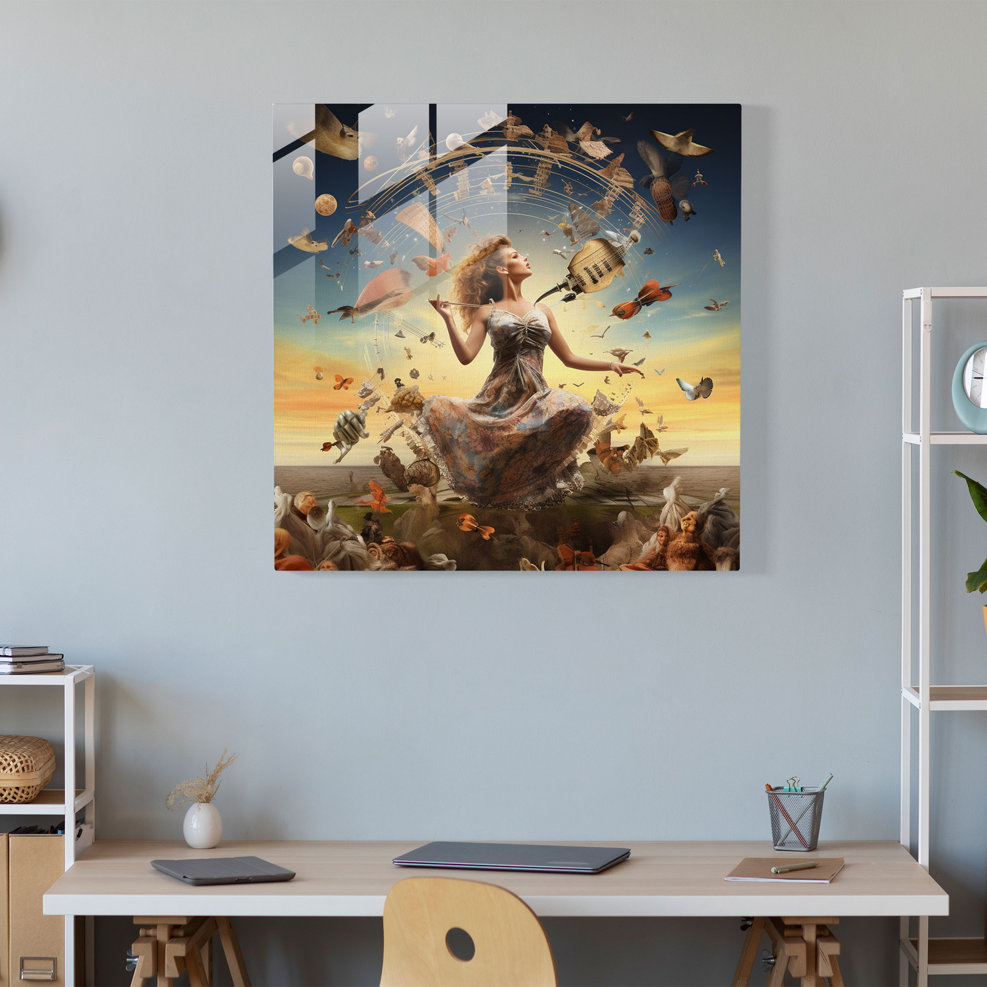 Metallica Surreal Glass Print - Metallica, Surreal Collage, Glass Wall Art, Glass Print