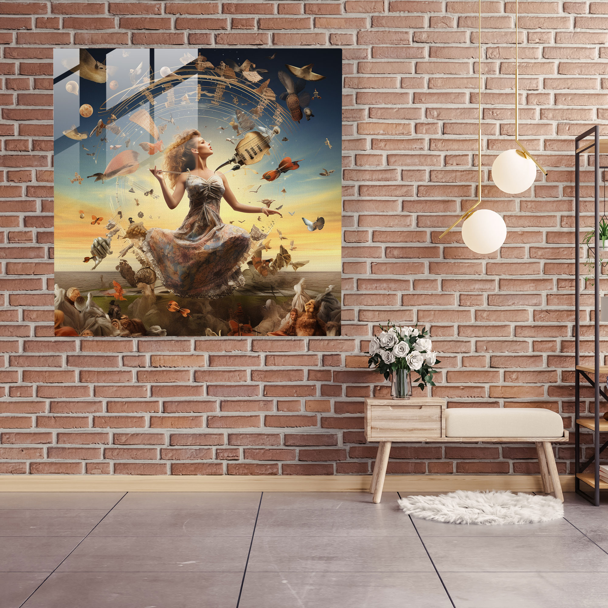 Metallica Surreal Glass Print - Metallica, Surreal Collage, Glass Wall Art, Glass Print