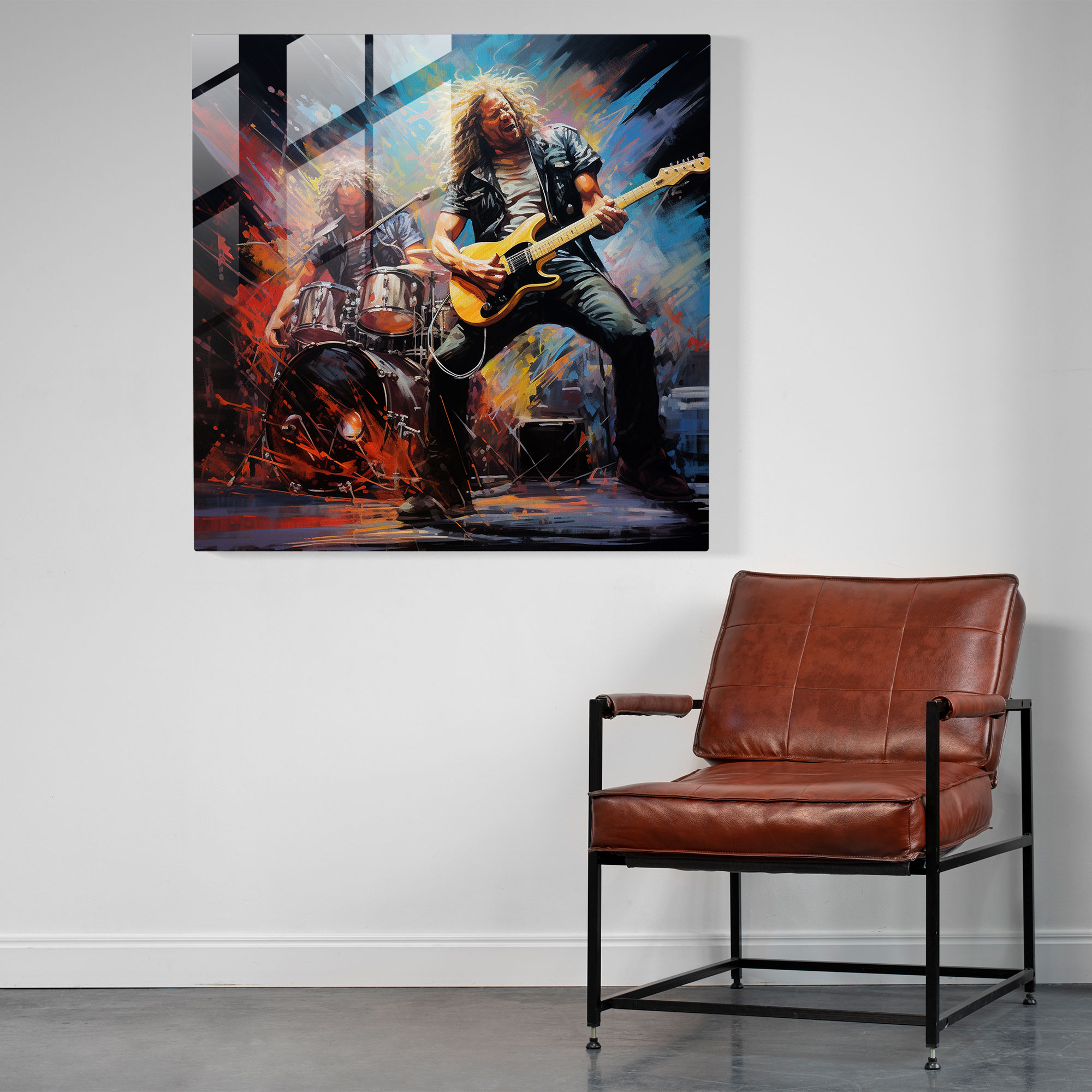 Metallica Canlı Cam Tablo - Metallica Enerjik Performans Modern Sanat