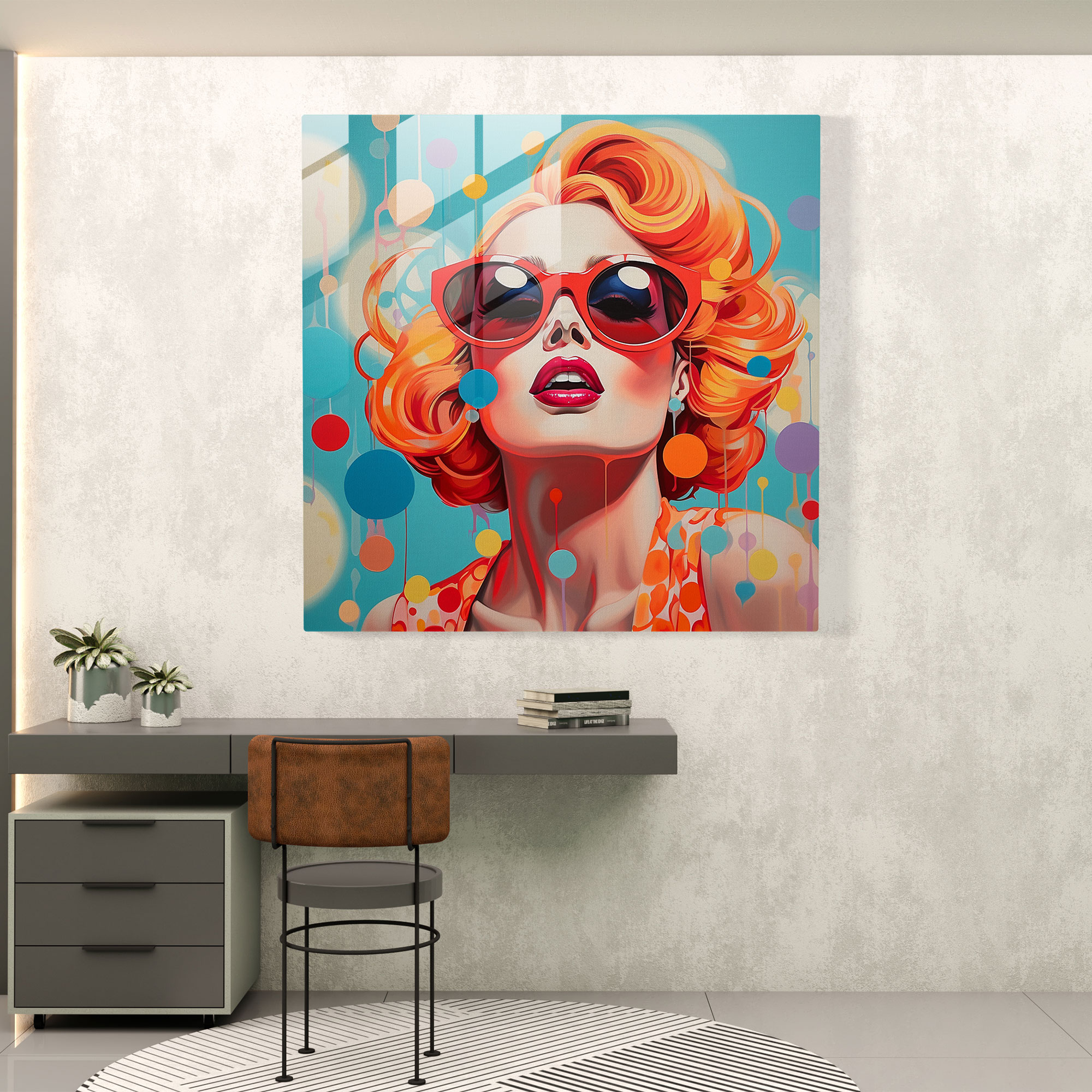 Energievolle Glasbilder - Pop Art Explosion Glas Wandkunst