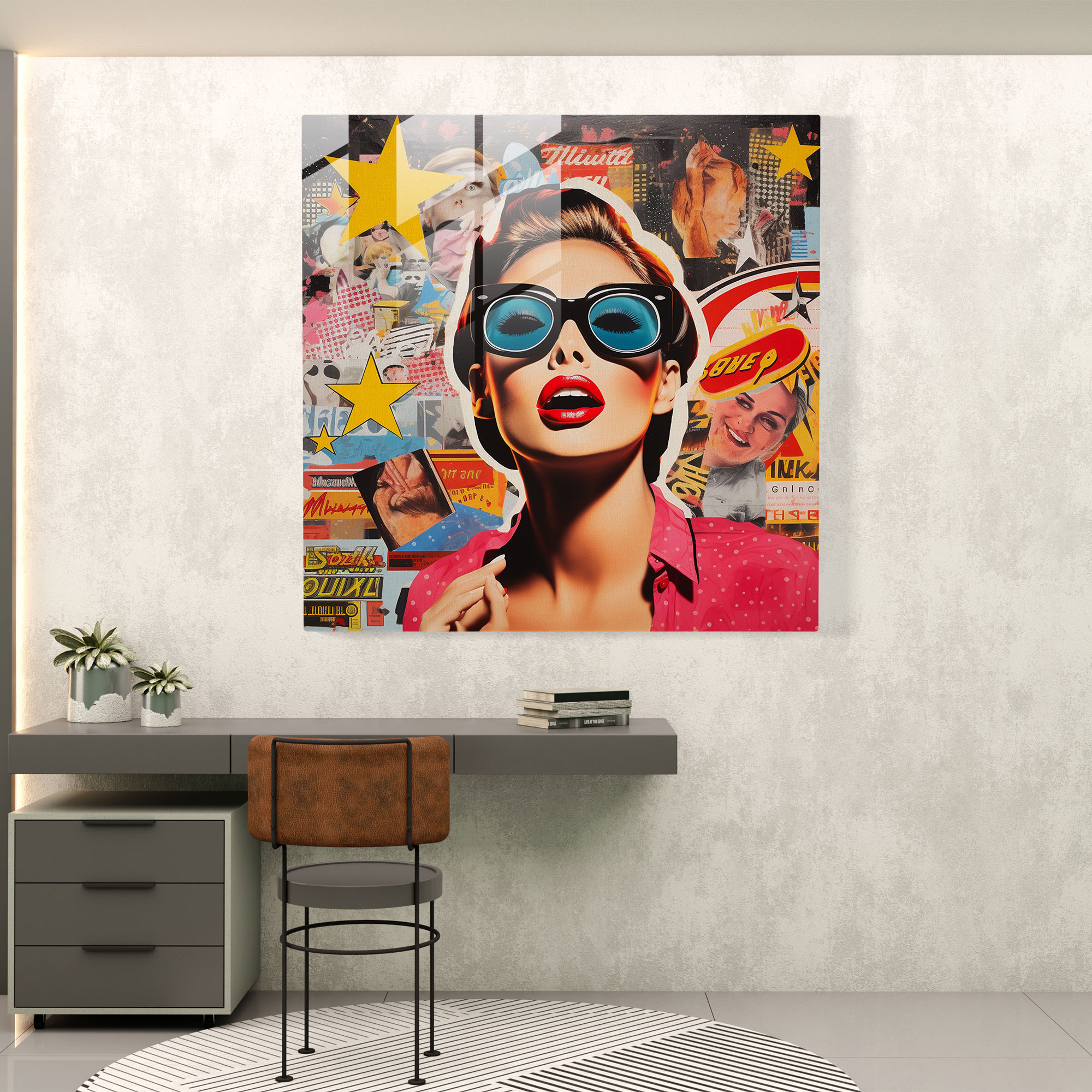 Lebendiges Popkultur Glasbild