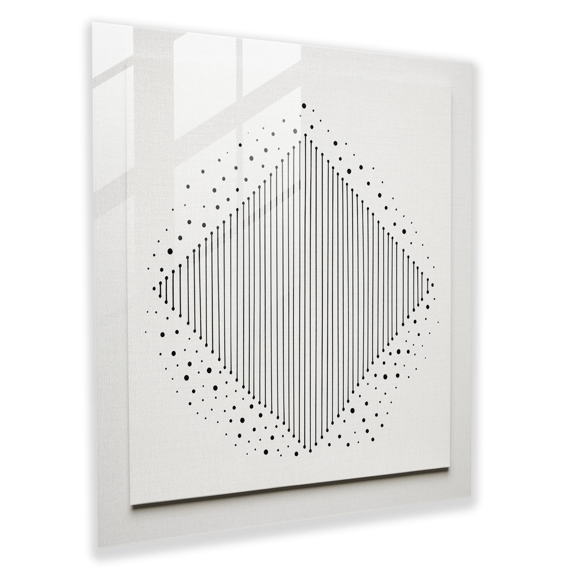 Elegantes Glasbild mit kunstvollen geometrischen Motiven