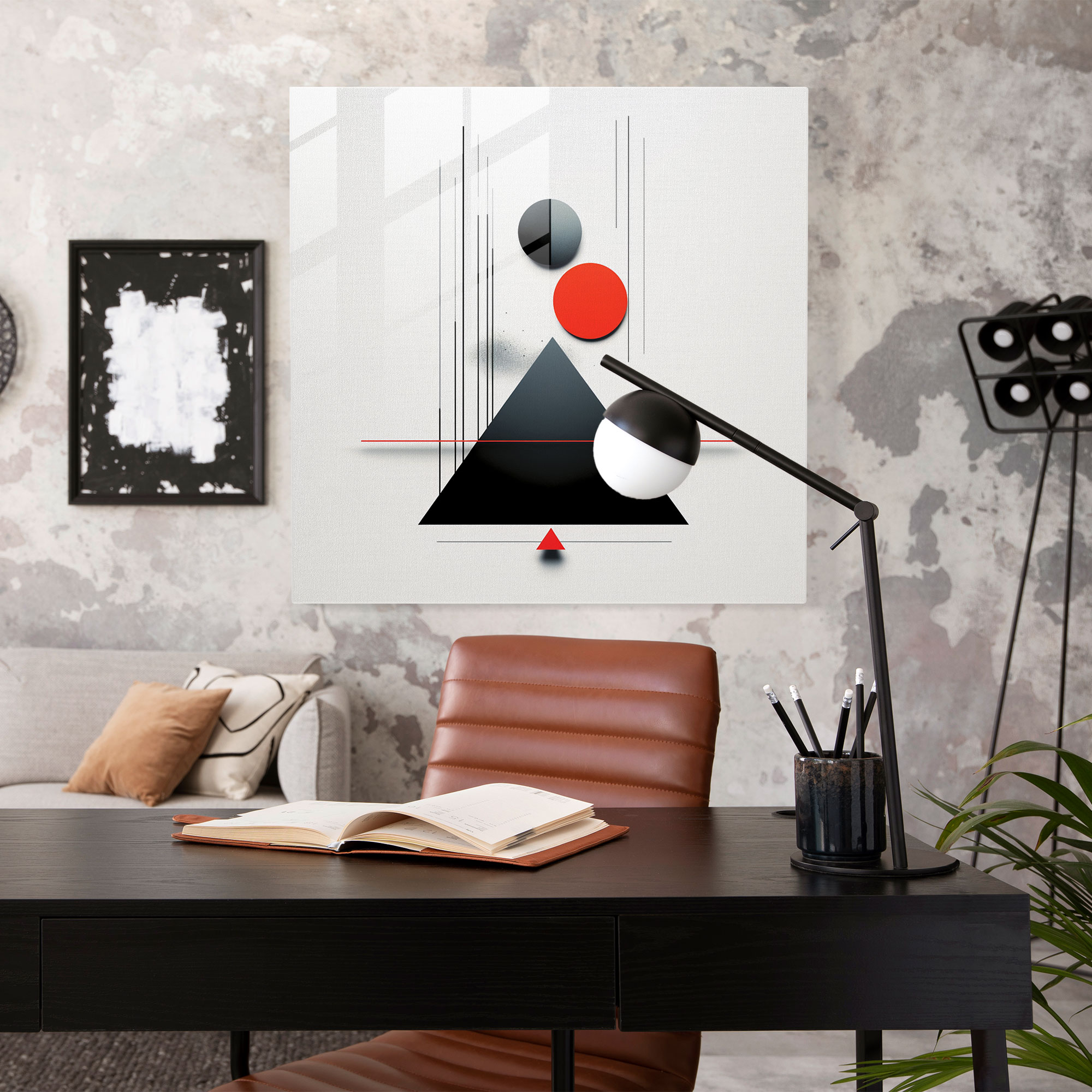 Glasbild Eleganz - Minimalistisches Grafikdesign