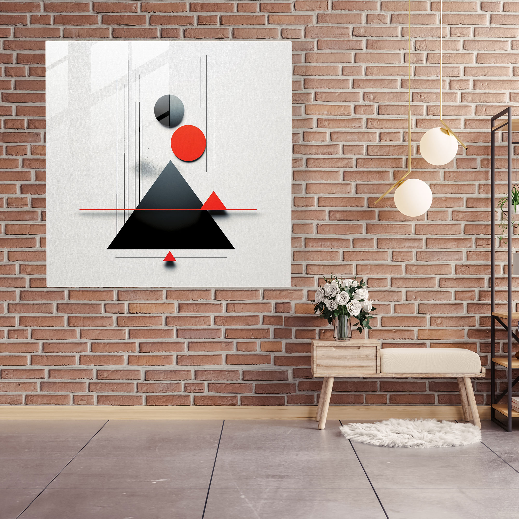 Glasbild Eleganz - Minimalistisches Grafikdesign