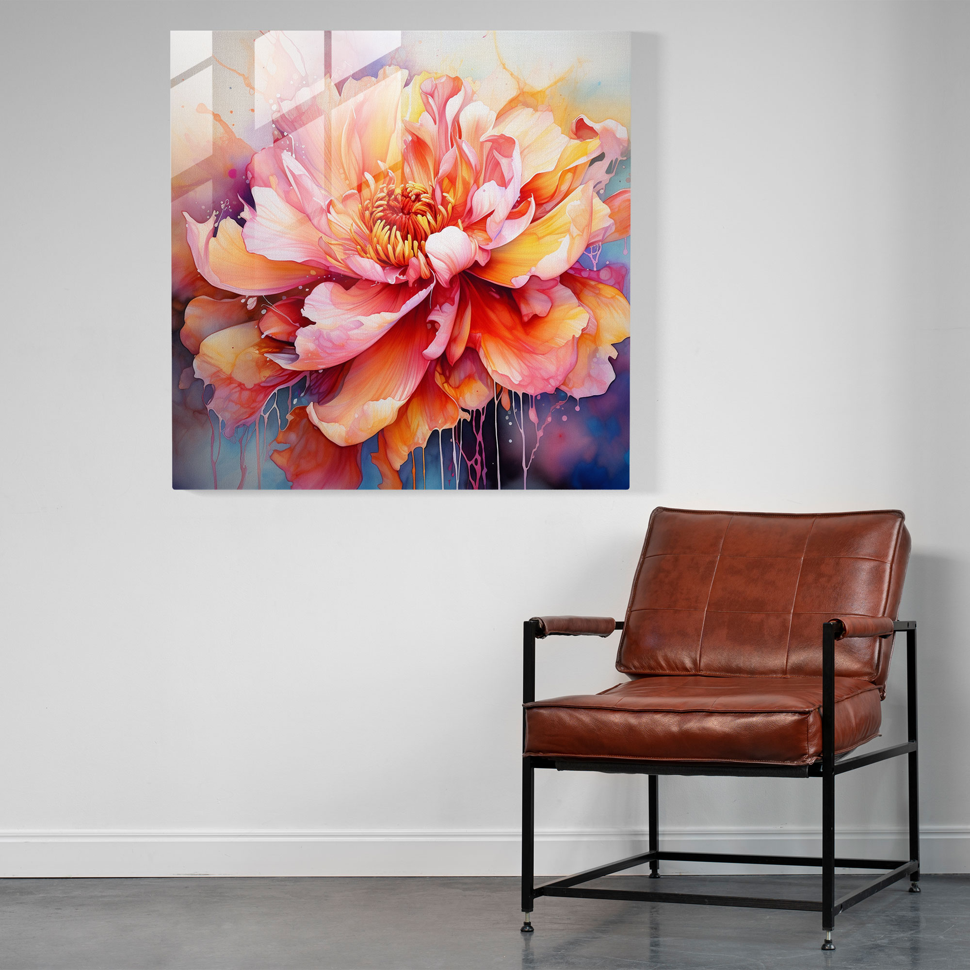 Glasbild Blühende Schönheit - Realistisches Glaswandkunstwerk Moderne Wohnkultur
