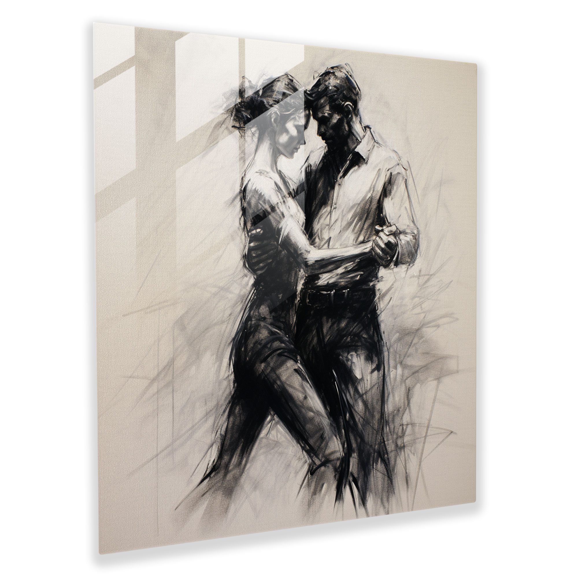 Glasbild Ethereal Motion - Expressionistische Glas Wandkunst Moderne Wohnkultur
