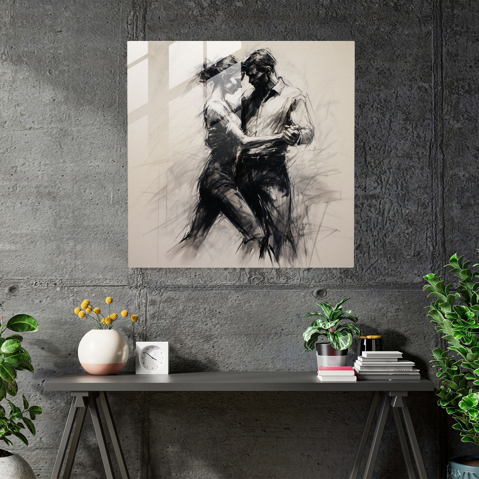 Glasbild Ethereal Motion - Expressionistische Glas Wandkunst Moderne Wohnkultur