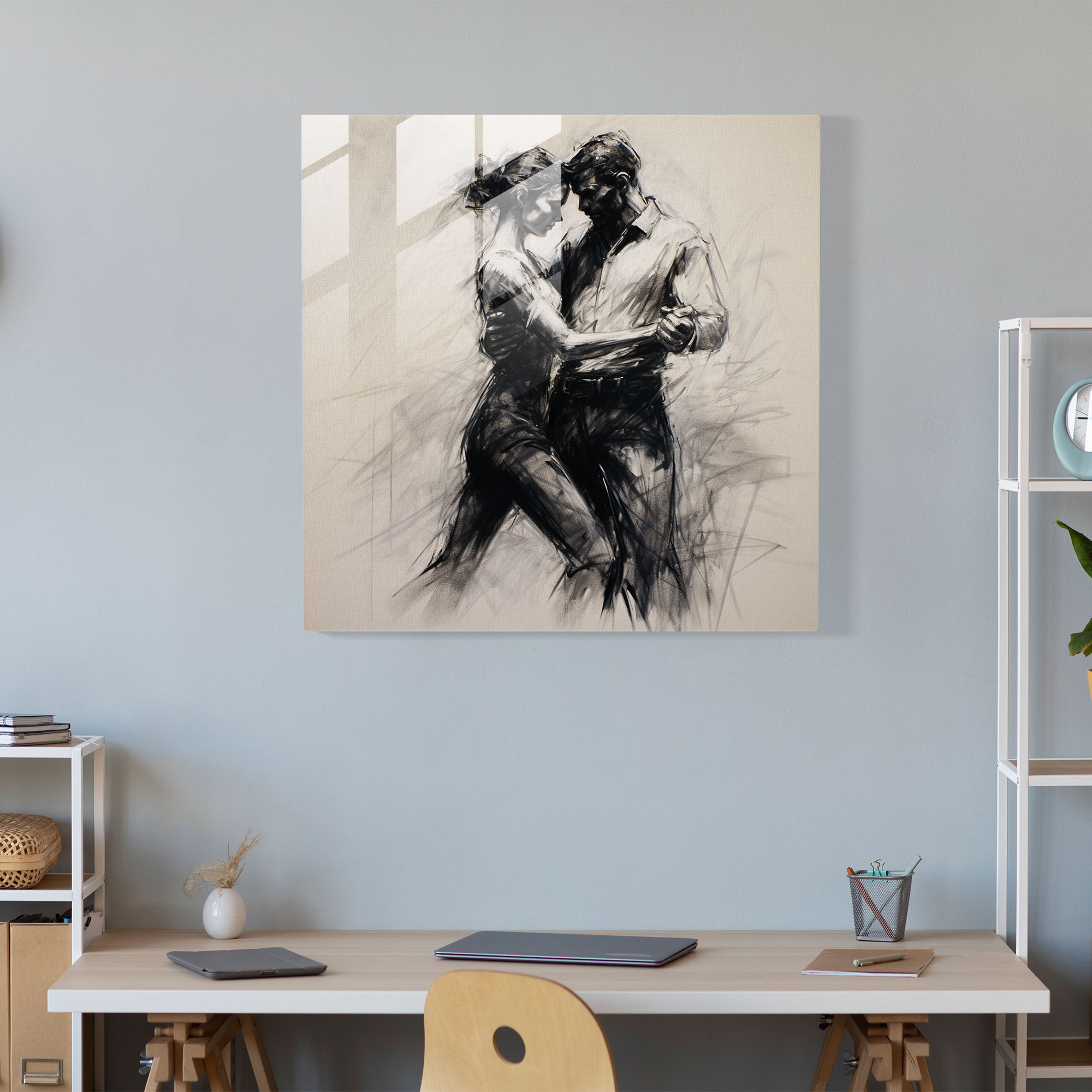 Glasbild Ethereal Motion - Expressionistische Glas Wandkunst Moderne Wohnkultur