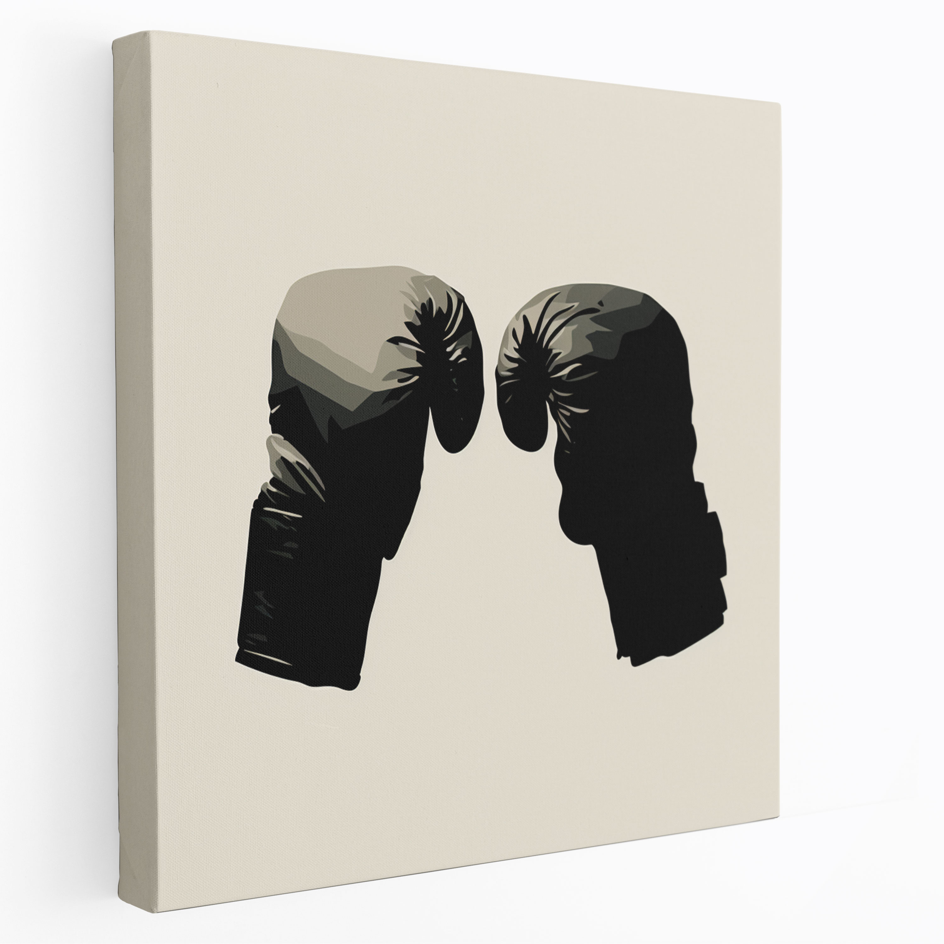 Muhammad Ali Duvar Sanatı - Minimalist Kanvas Tablo - Monokrom Tonlar Sofistike.