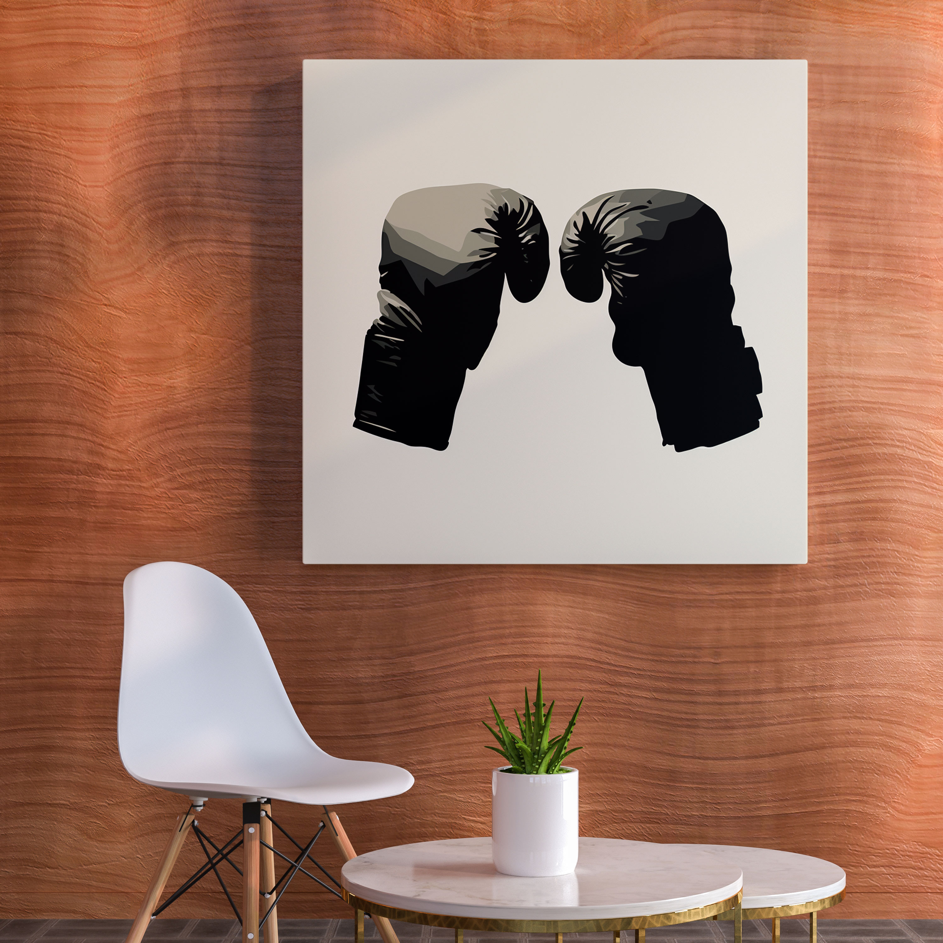 Muhammad Ali Duvar Sanatı - Minimalist Kanvas Tablo - Monokrom Tonlar Sofistike.