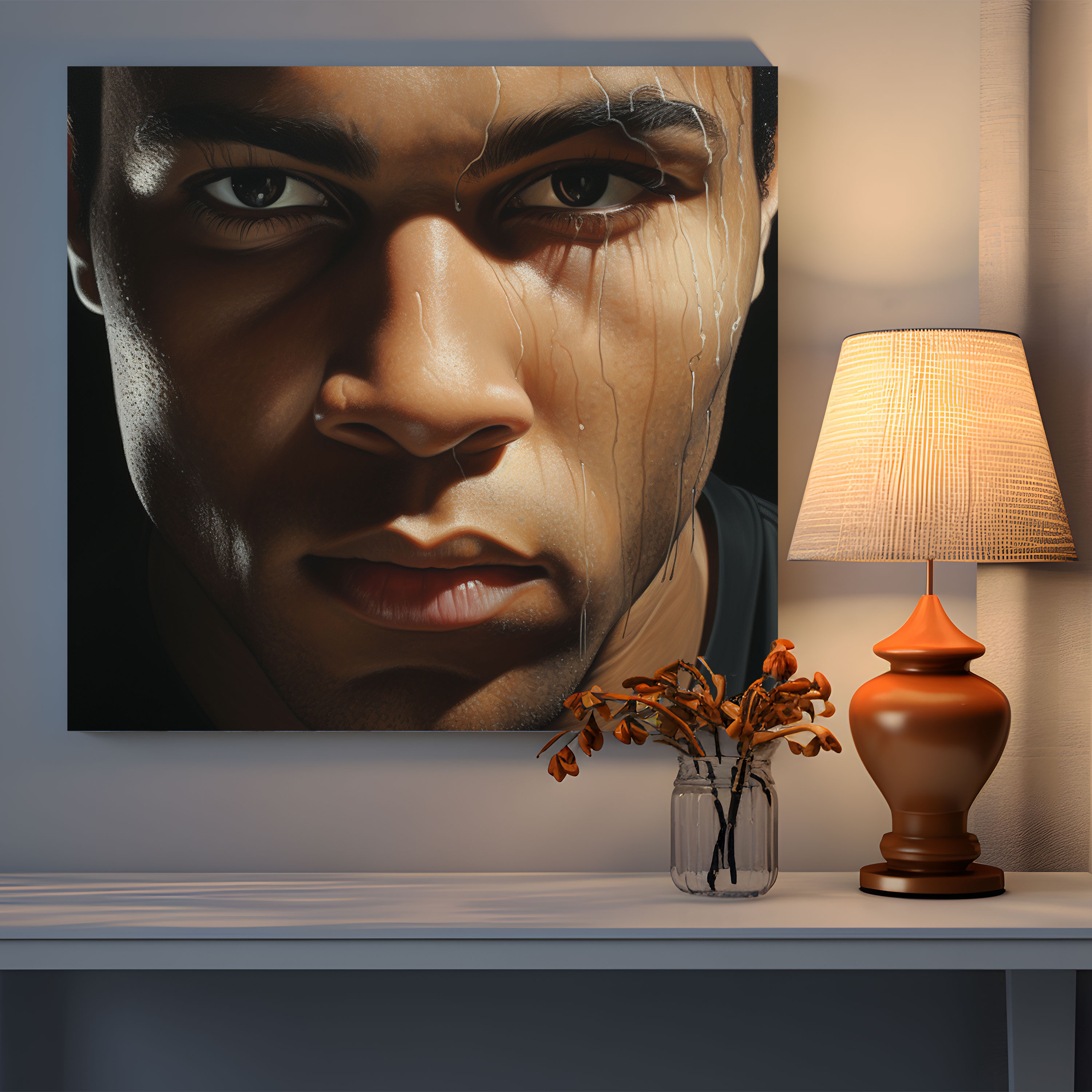 Muhammad Ali Wall Decoration - Photorealistic Canvas Print - Muhammad Ali, Home Decoration, Wall Art, Close-Up