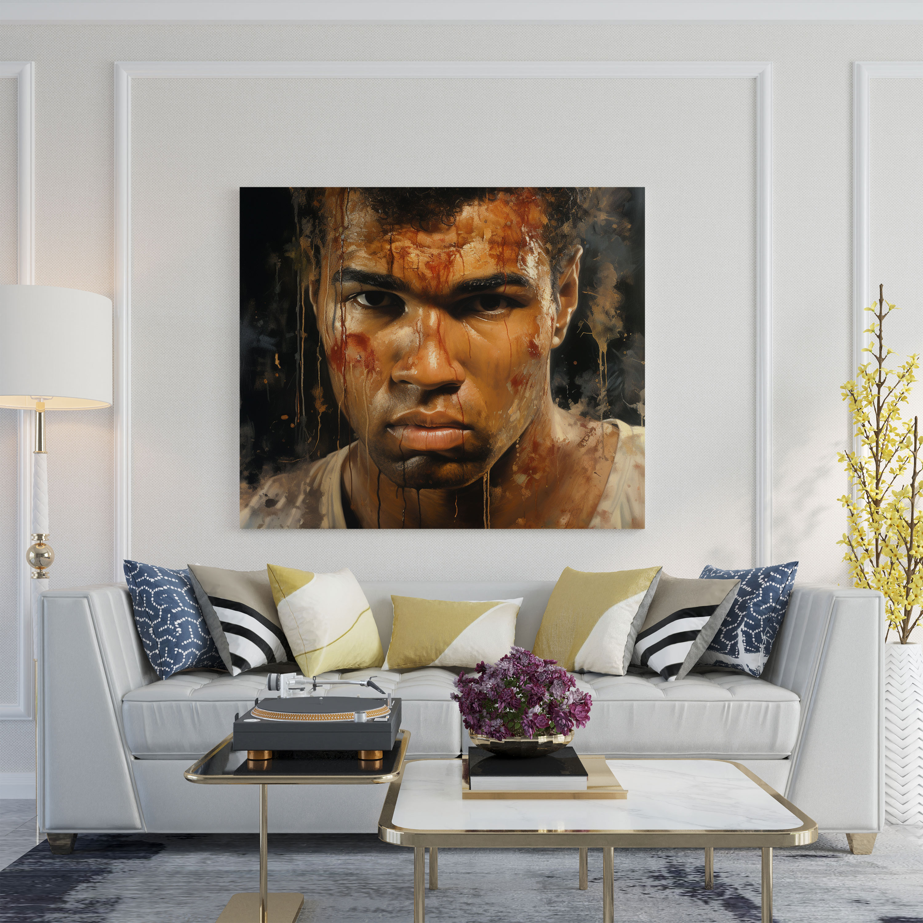 Muhammad Ali Canvas Print - Realist Wall Decoration - Muhammad Ali, Intricate Details, Enduring Legacy, Lifelike Textures