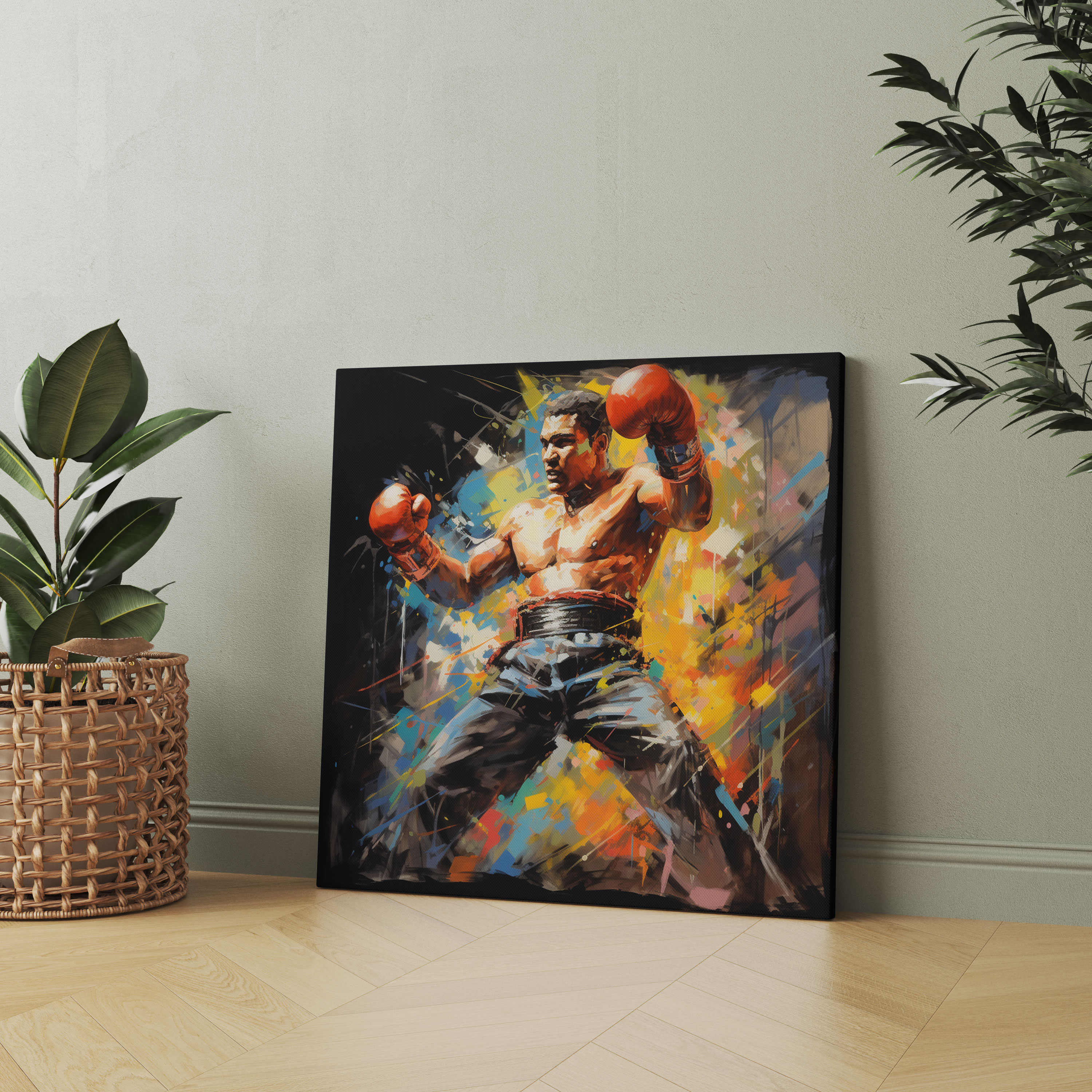 Muhammad Ali Canvas Print Wall Art - Muhammad Ali, Boxing, Determination, Canvas Wall Art
