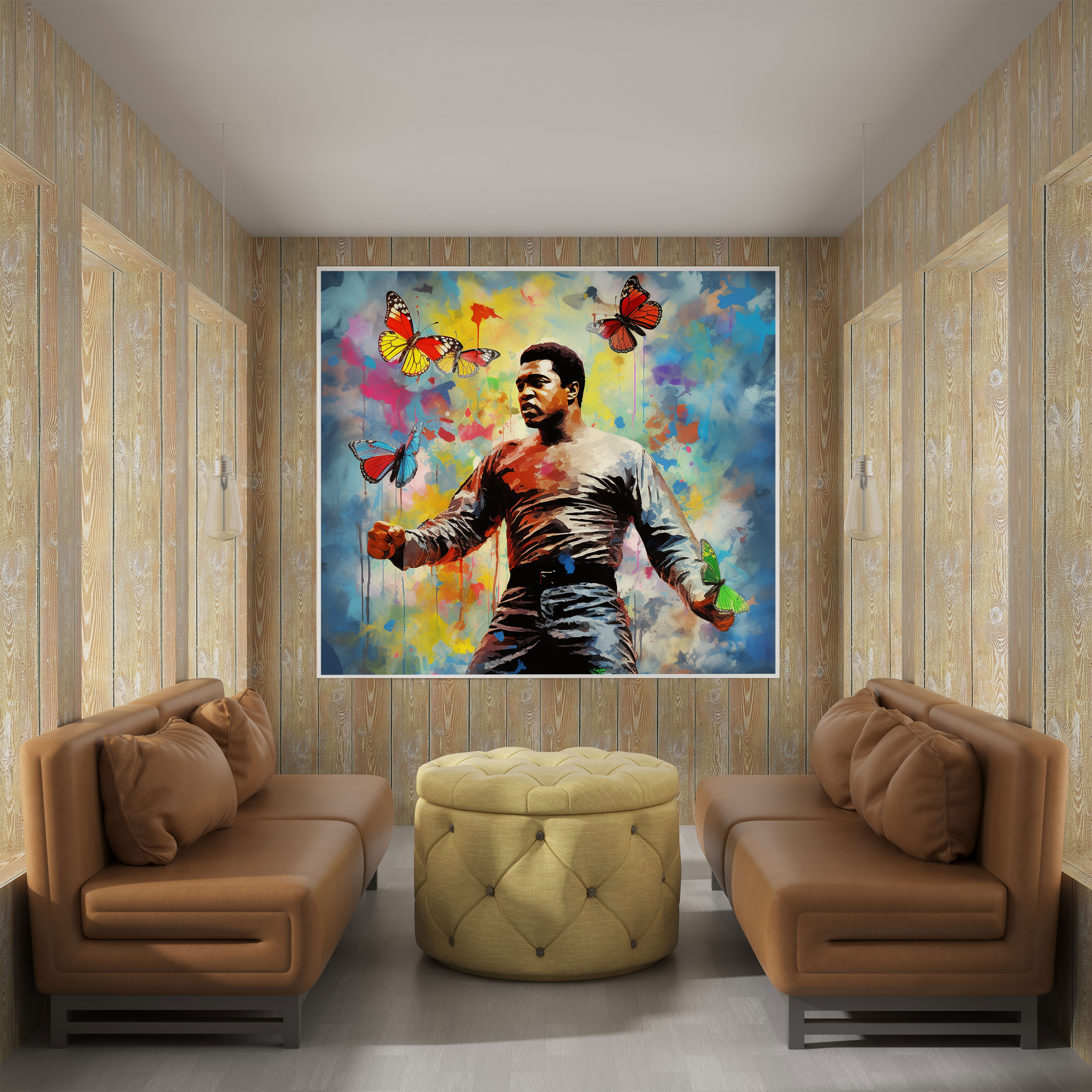 Muhammad Ali İlham Veren Kanvas Tablo - Duvar Sanatı İlham Veren Tasarım