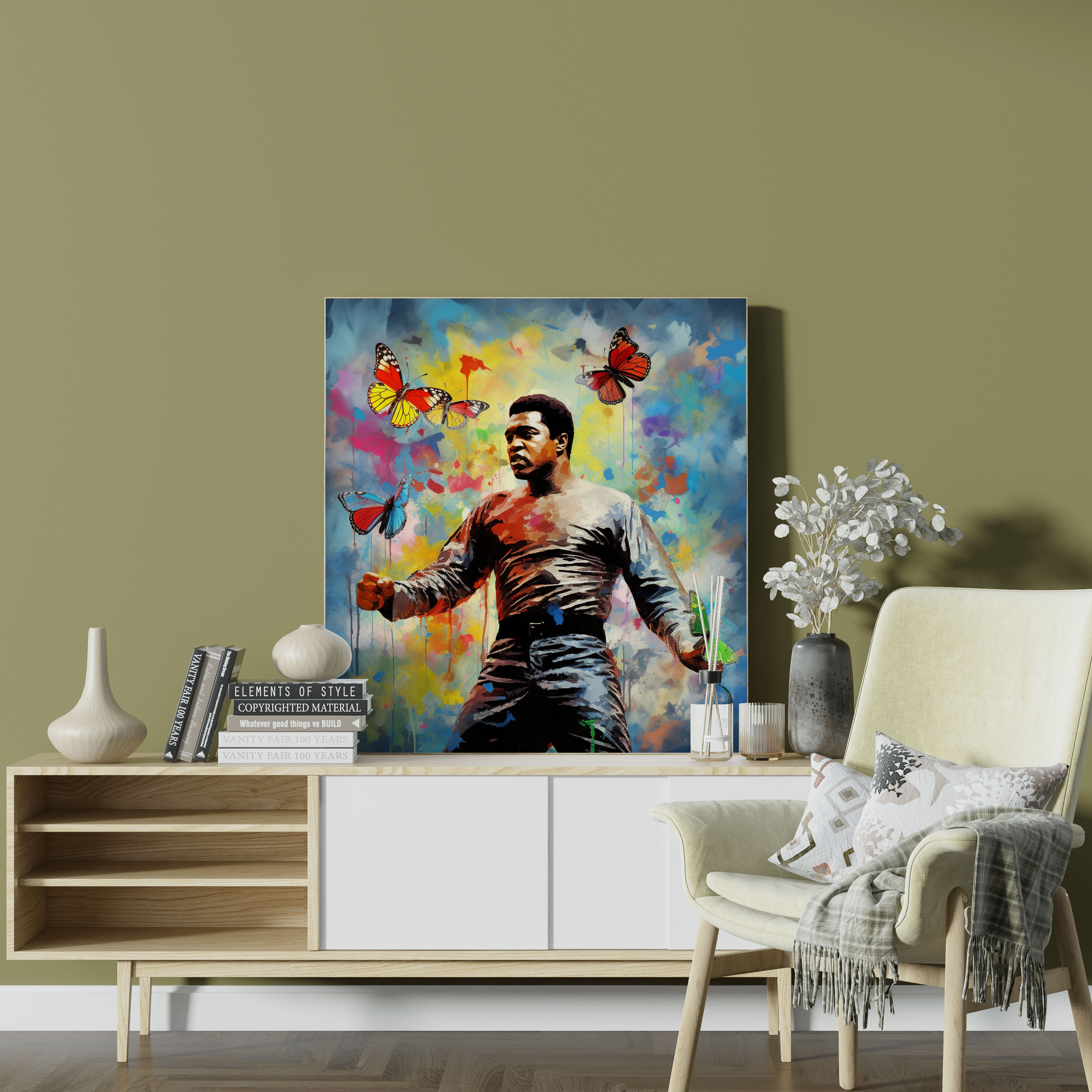 Muhammad Ali İlham Veren Kanvas Tablo - Duvar Sanatı İlham Veren Tasarım