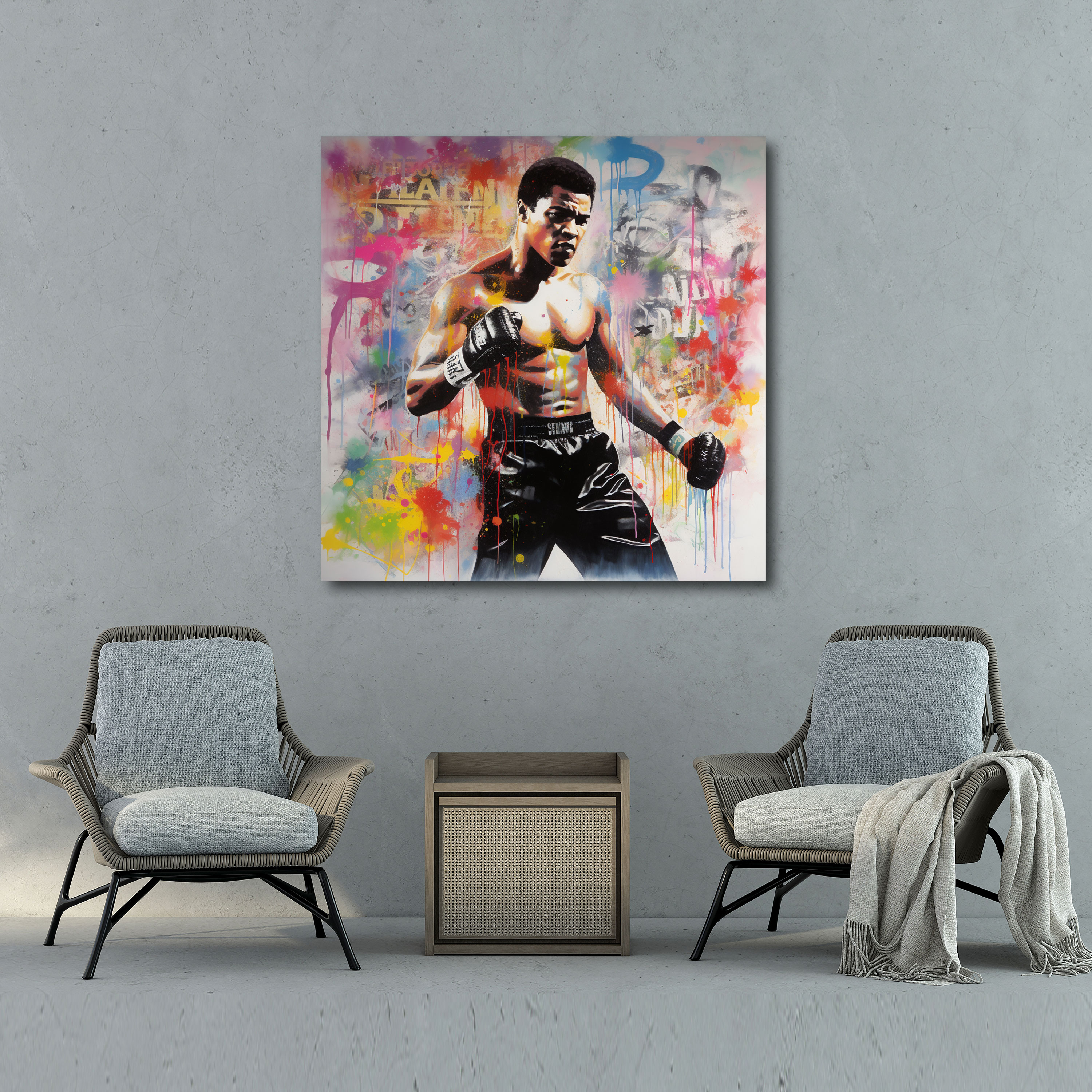 Muhammad Ali İlham Verici Kanvas Tablo - Ev Dekorasyonu Duvar Sanatı