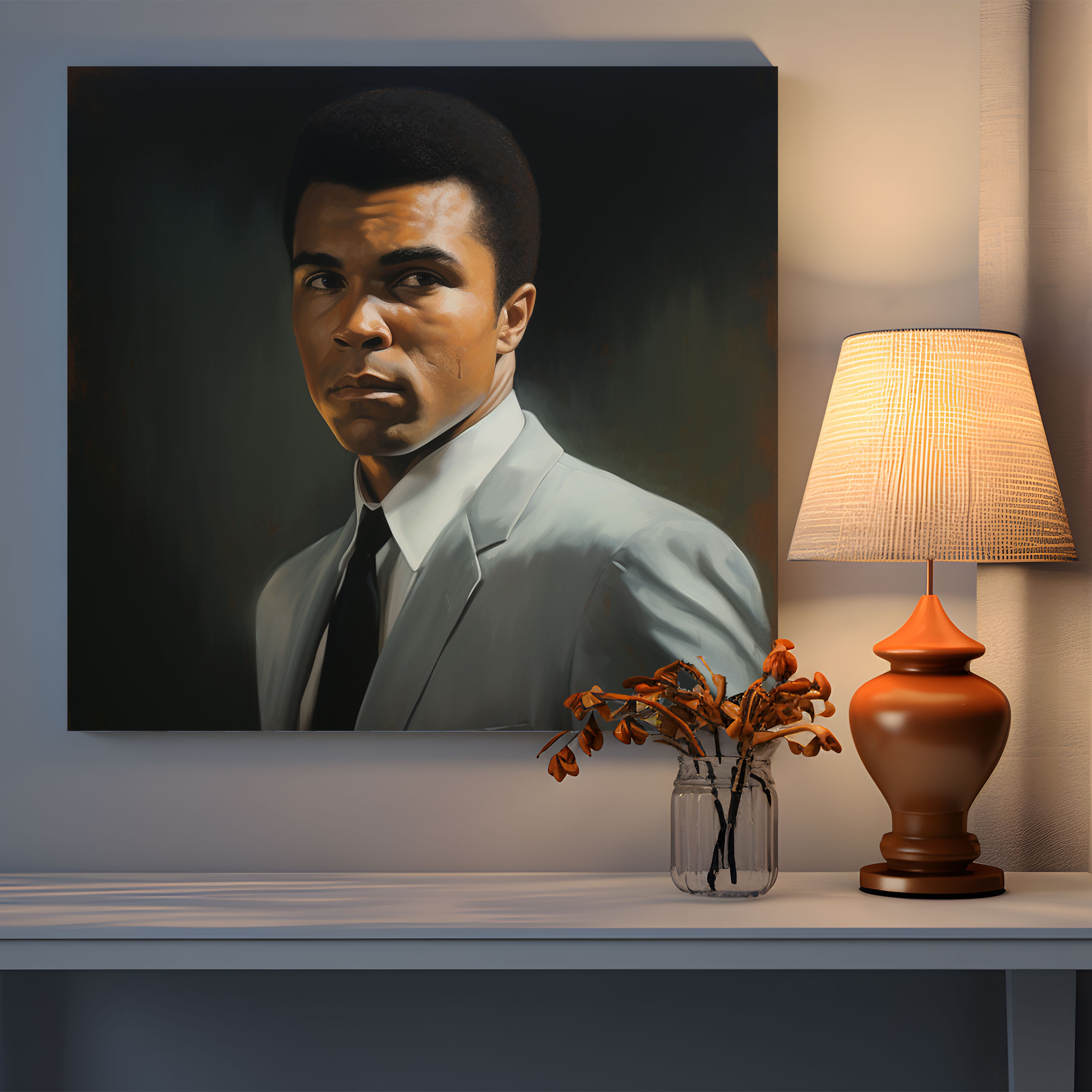 Muhammad Ali Canvas Print - Realistic Portrait Showcase - Muhammad Ali, Canvas Wall Art, Canvas, Muhammad Ali