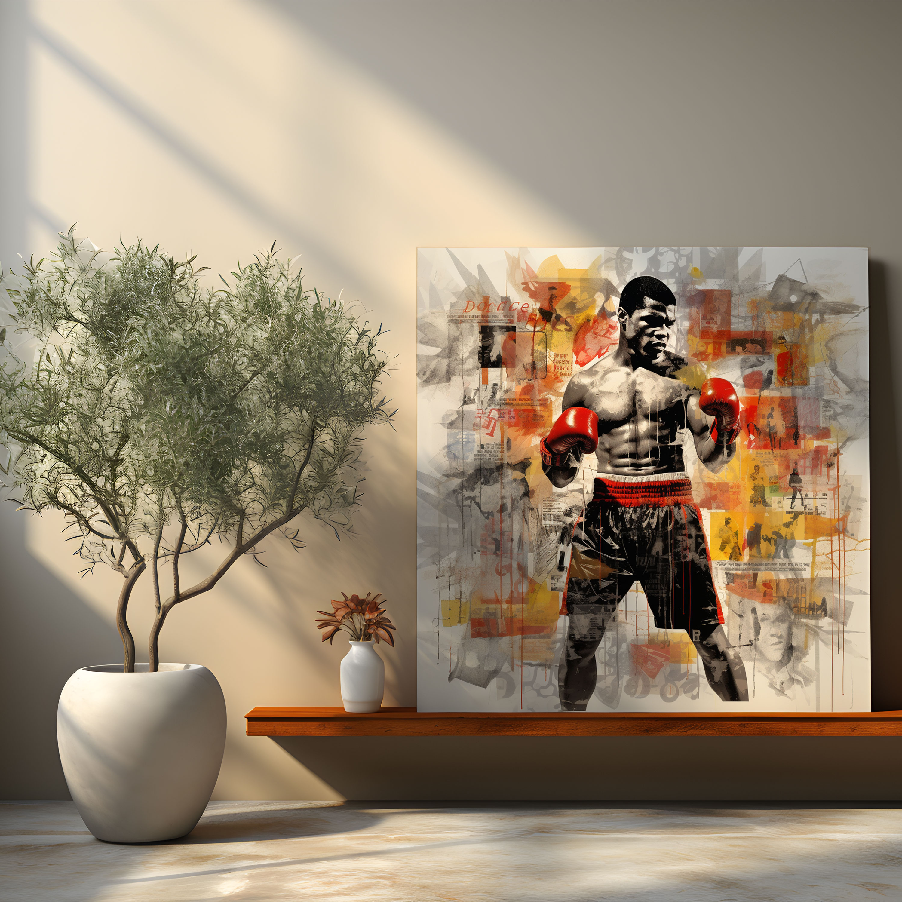 Muhammad Ali Wall Decoration - Fights Collage Showcase - Muhammad Ali, Canvas, Home Decoration, Canvas Print