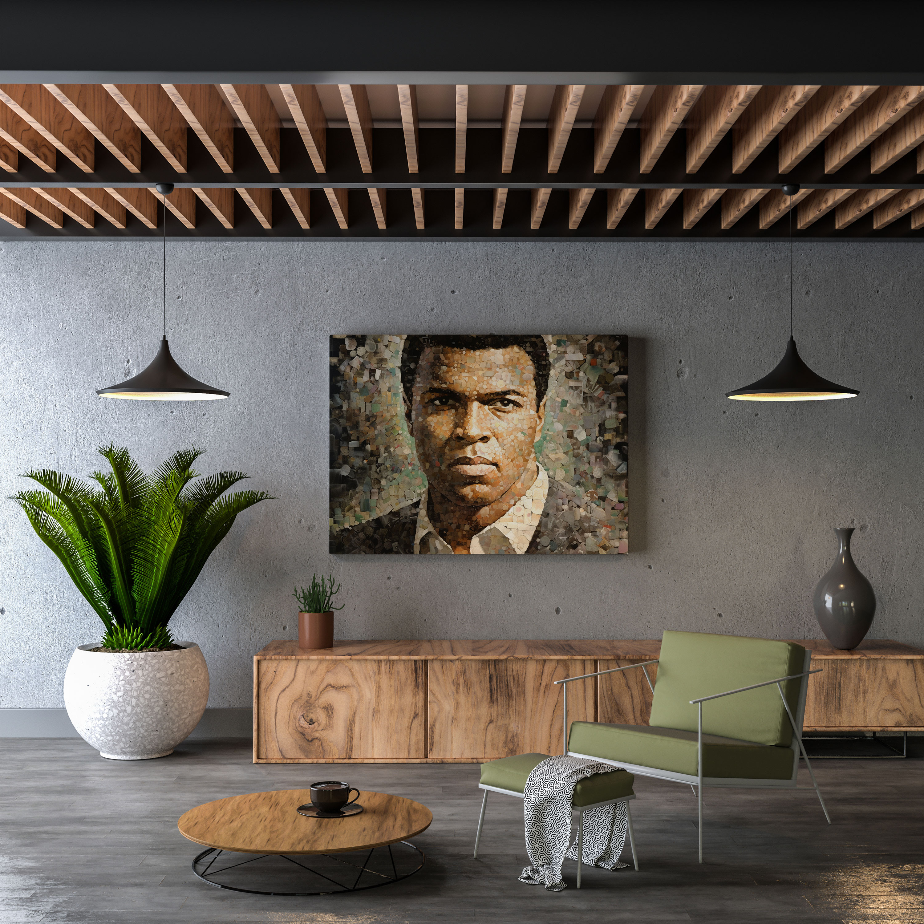 Muhammad Ali Wall Art - Mosaic Masterpiece - Muhammad Ali, Muhammad Ali, Boxing Career Tribute, Canvas Wall Art