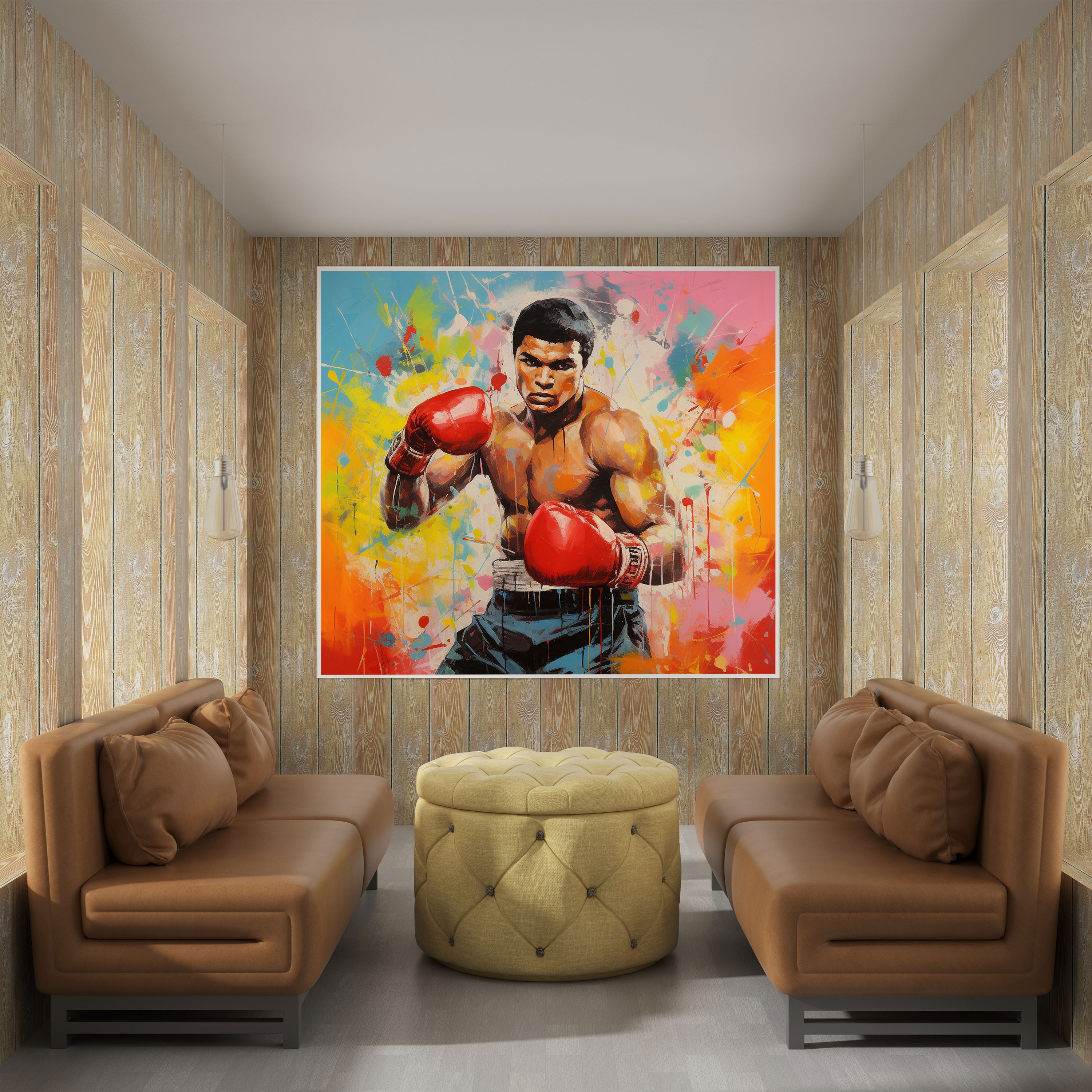 Muhammad Ali Pop Art Canvas Print - Muhammad Ali, Boxing Ring, Home Decoration, Pop Art