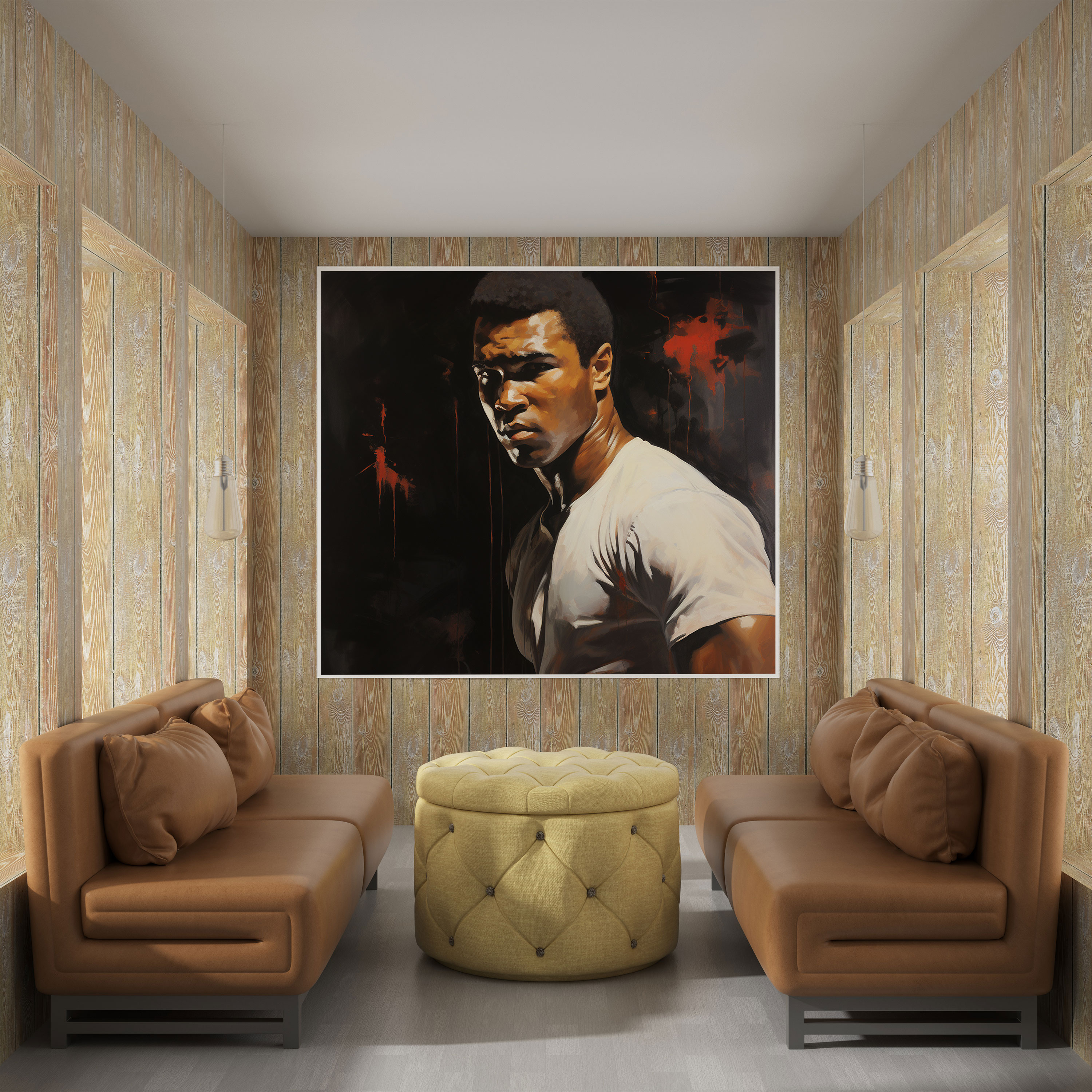 Intense Muhammed Ali Oil Painting - Muhammad Ali, Canvas Wall Art, Oil Painting, Muhammad Ali